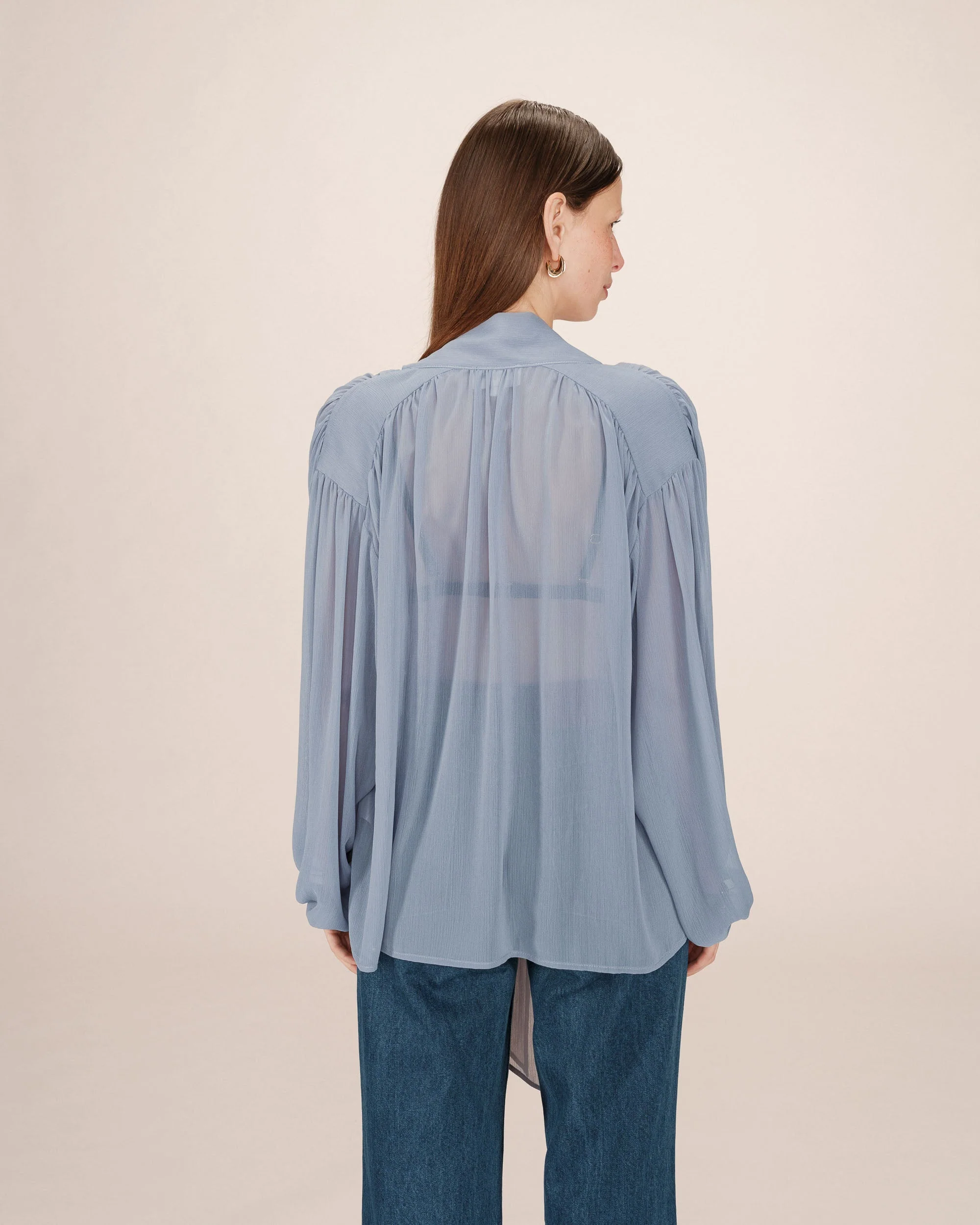 Blouse Col Lavallière Bleuet Splendide - Image 6