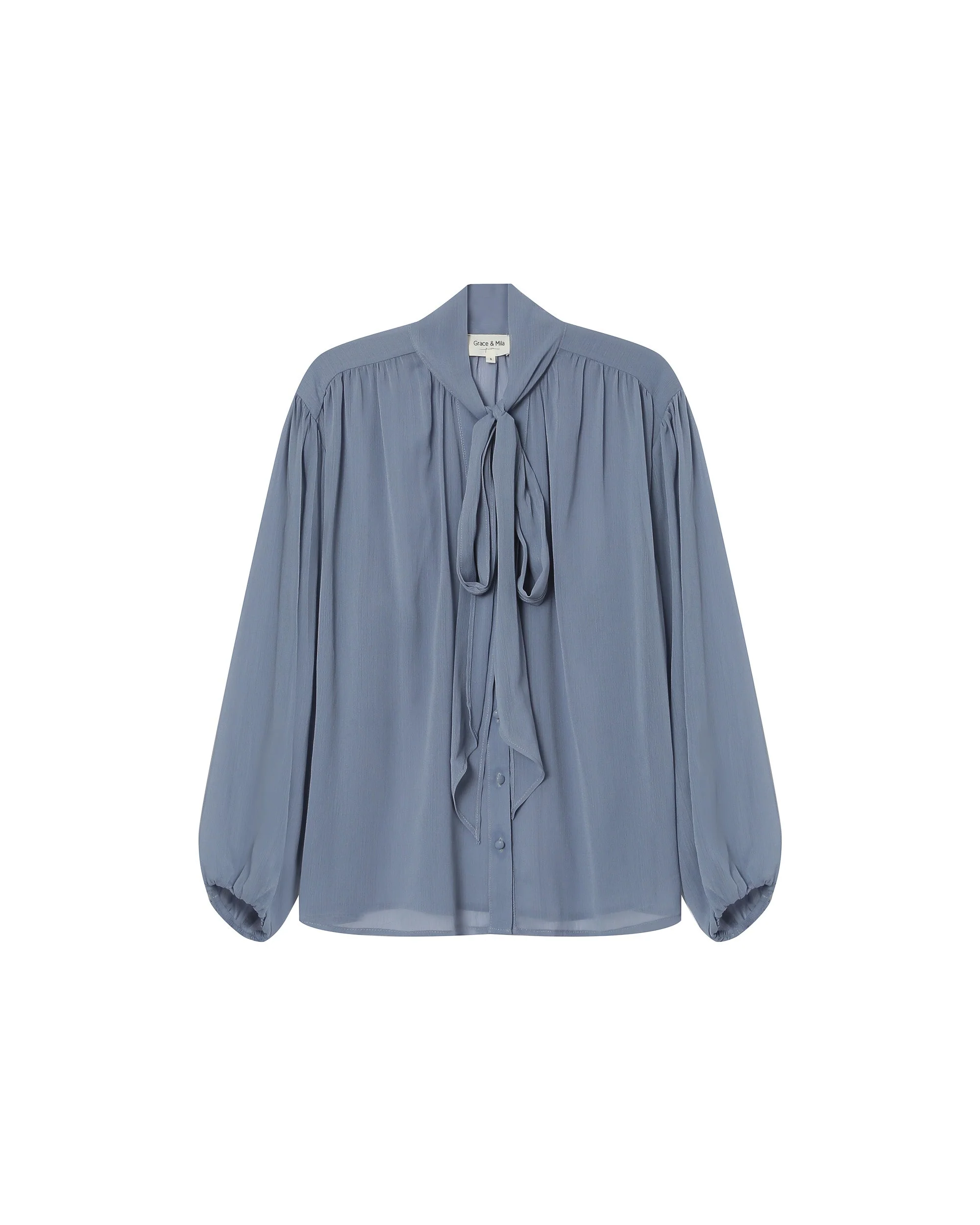 Blouse Col Lavallière Bleuet Splendide - Image 7