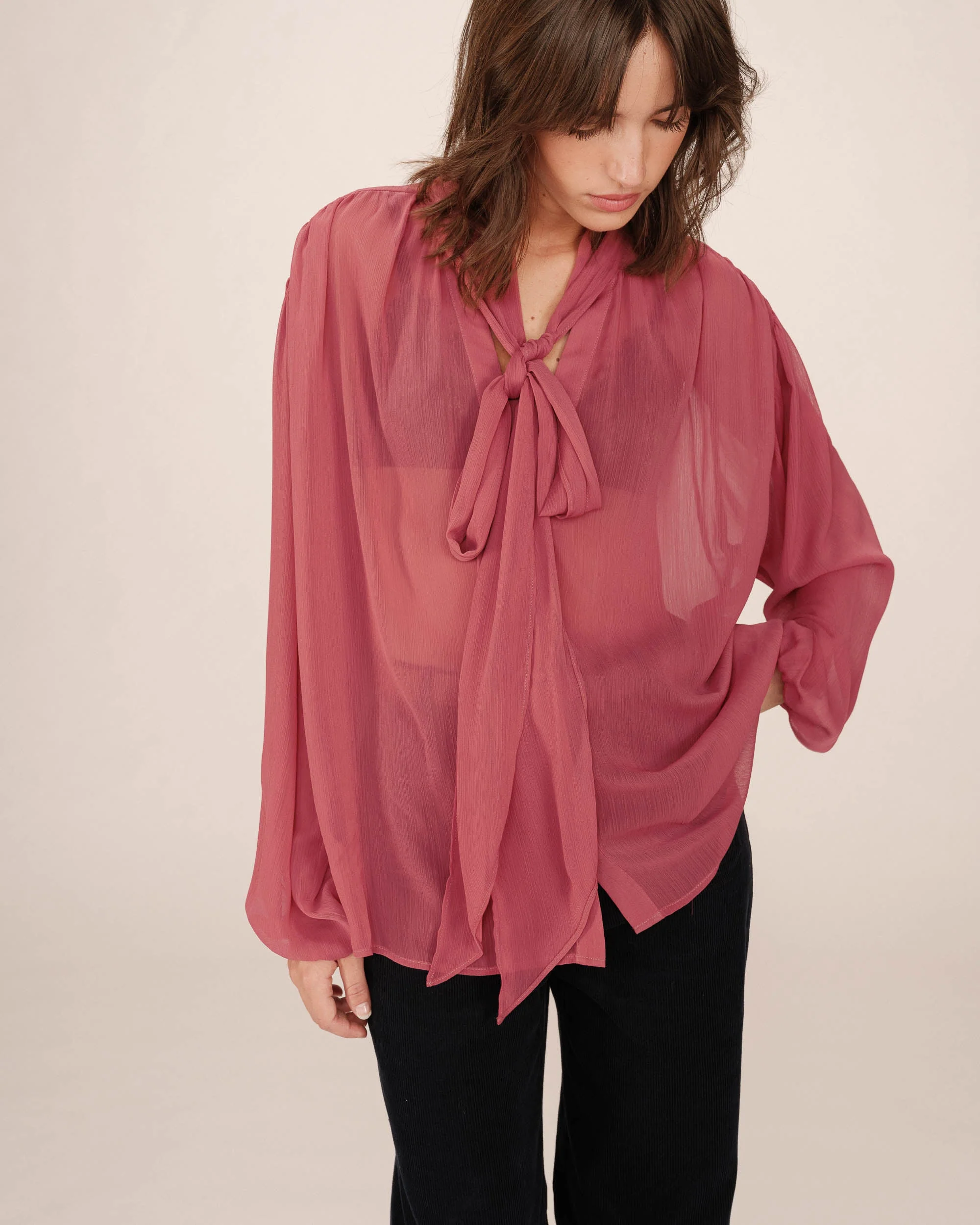 Blouse Col Lavallière Blush Splendide - Image 2