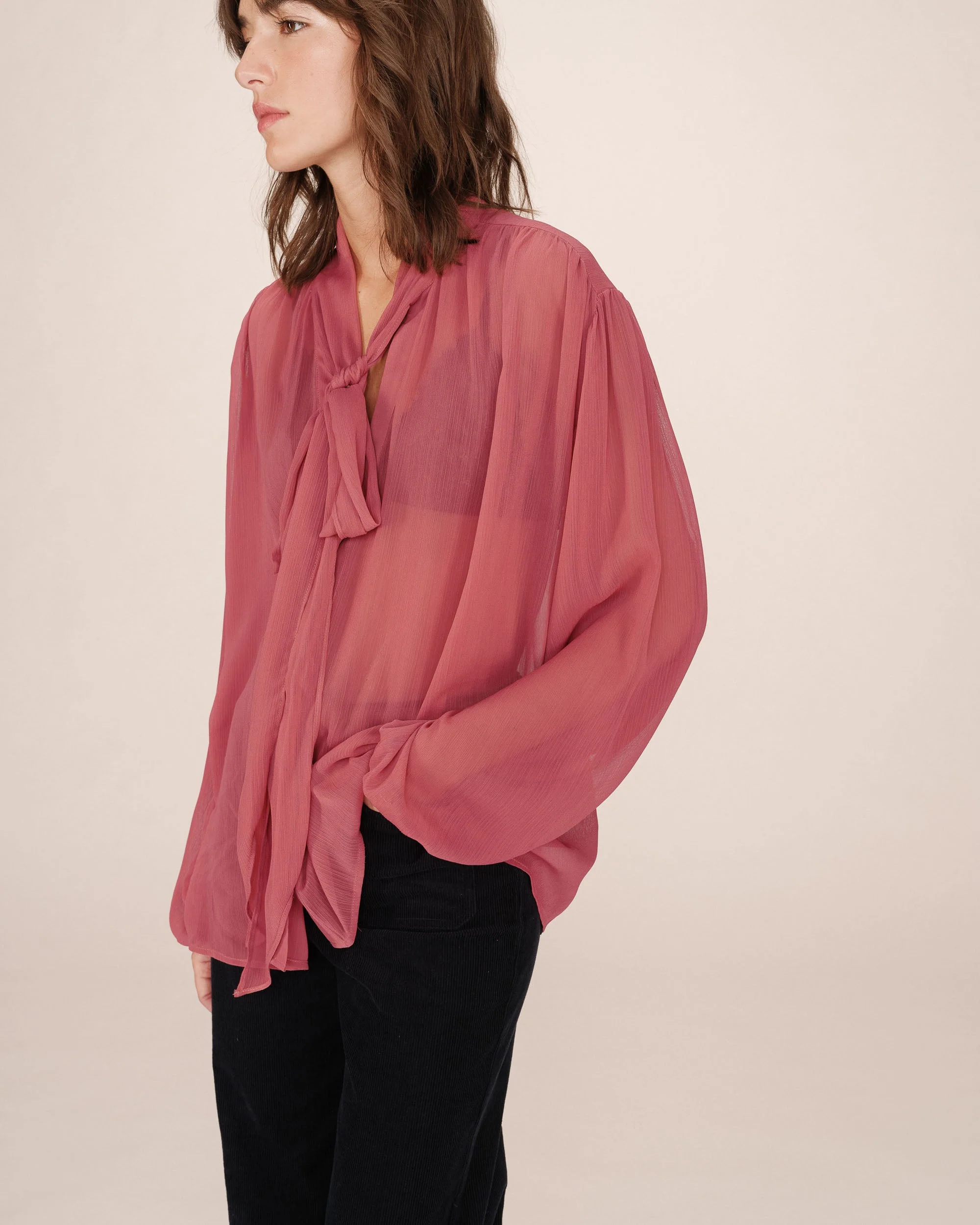 Blouse Col Lavallière Blush Splendide - Image 4