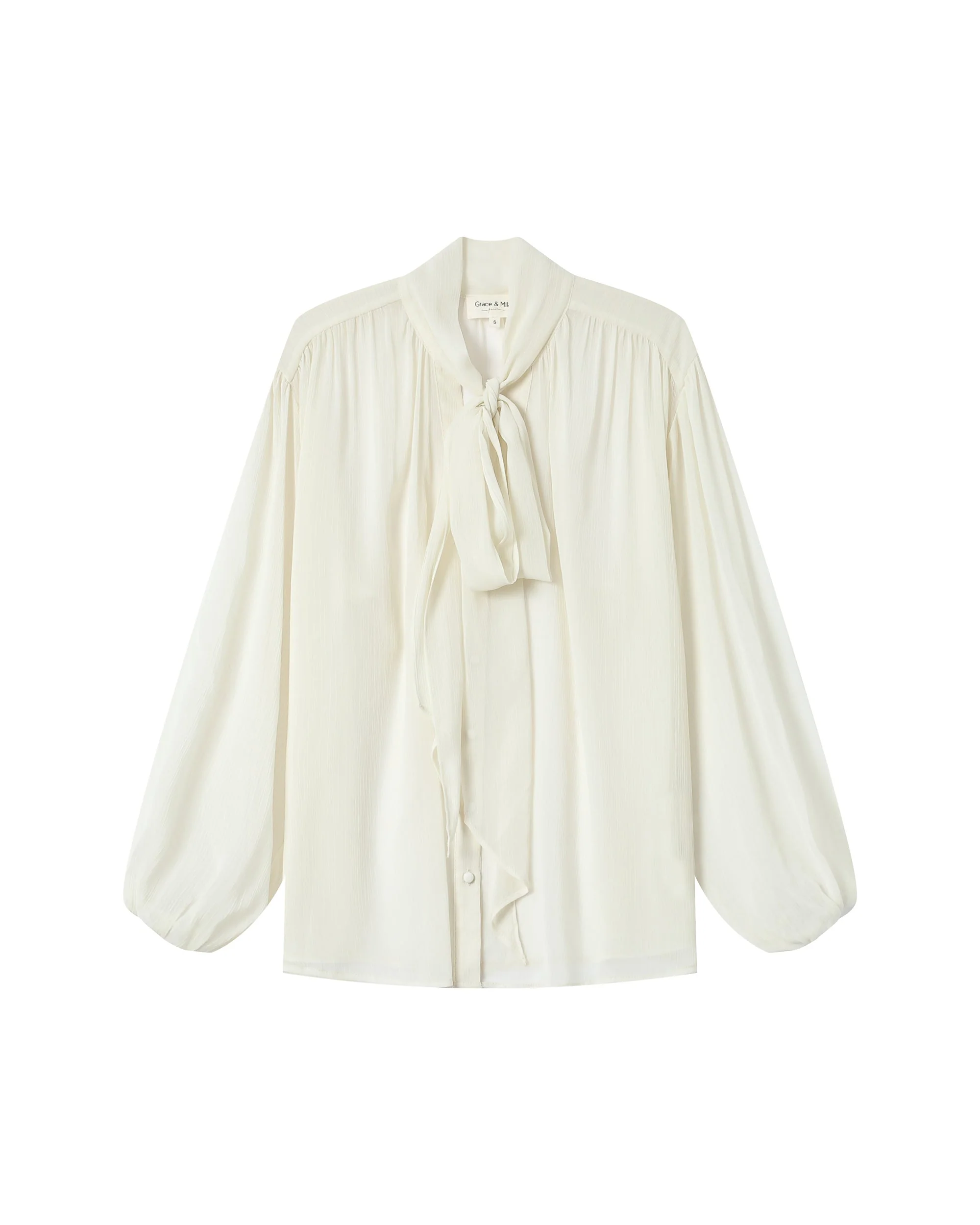 Blouse Col Lavallière Ecru Splendide - Image 7