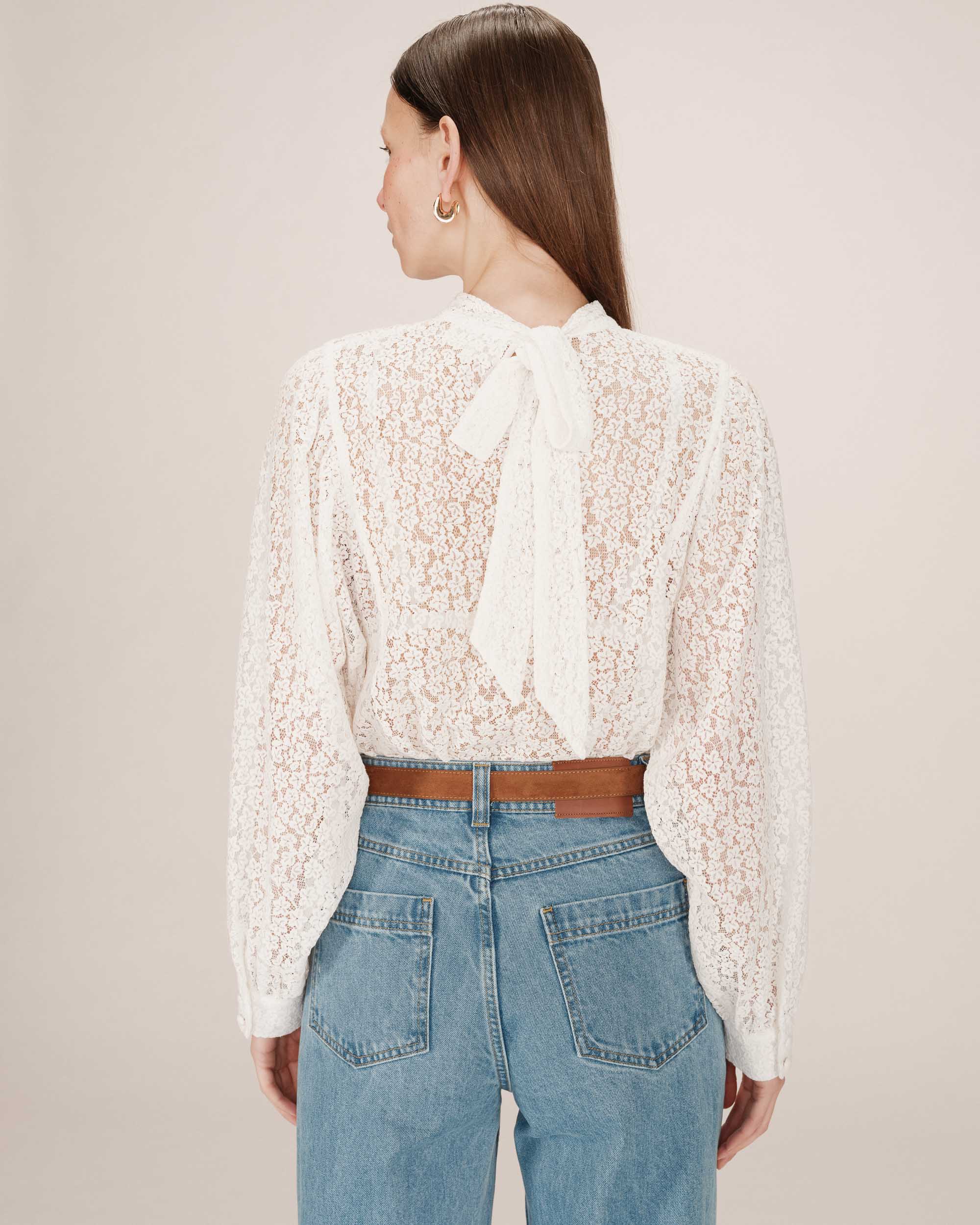 Blouse Col Lavallière Ivoire Sicilia - Image 2