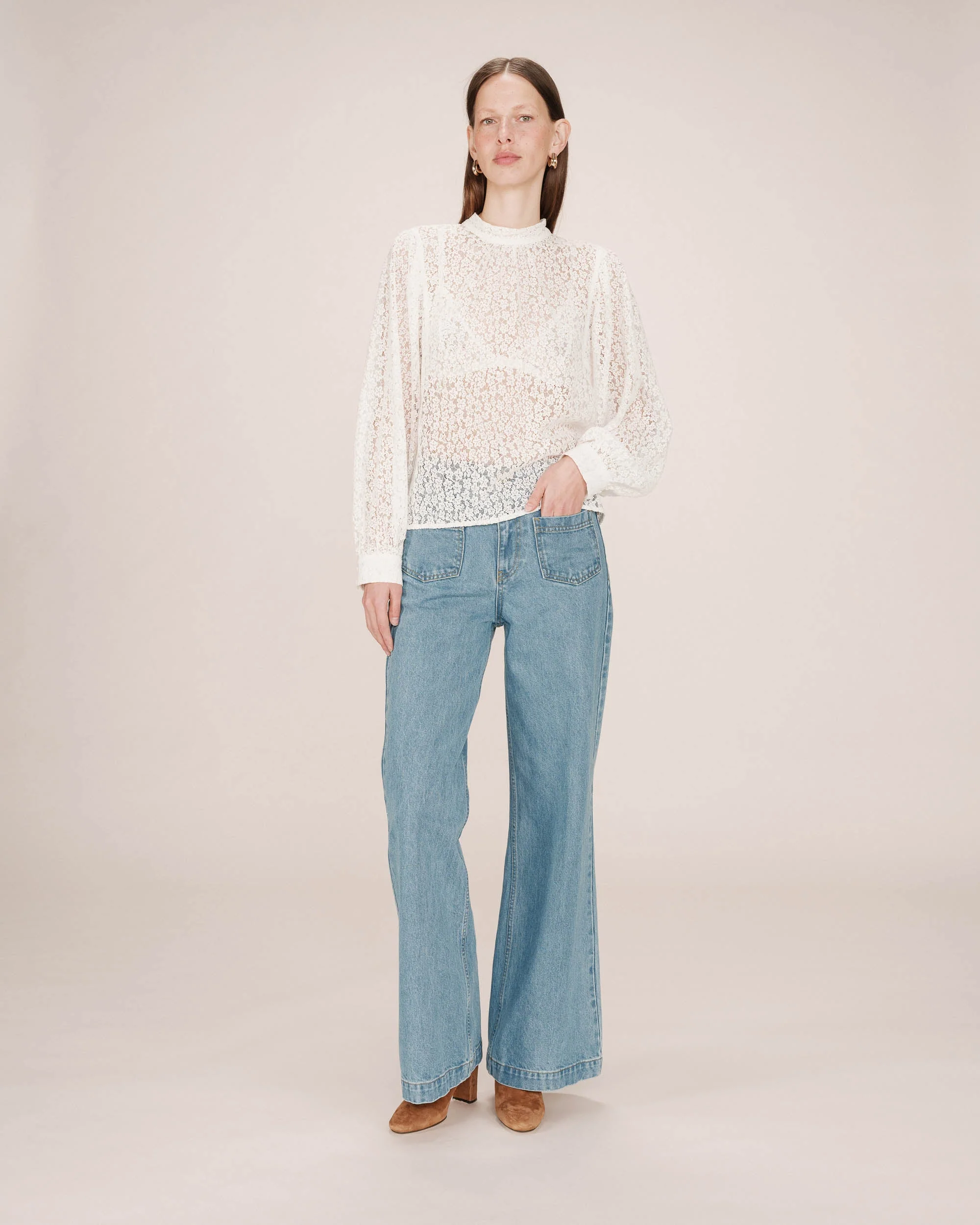 Blouse Col Lavallière Ivoire Sicilia - Image 3