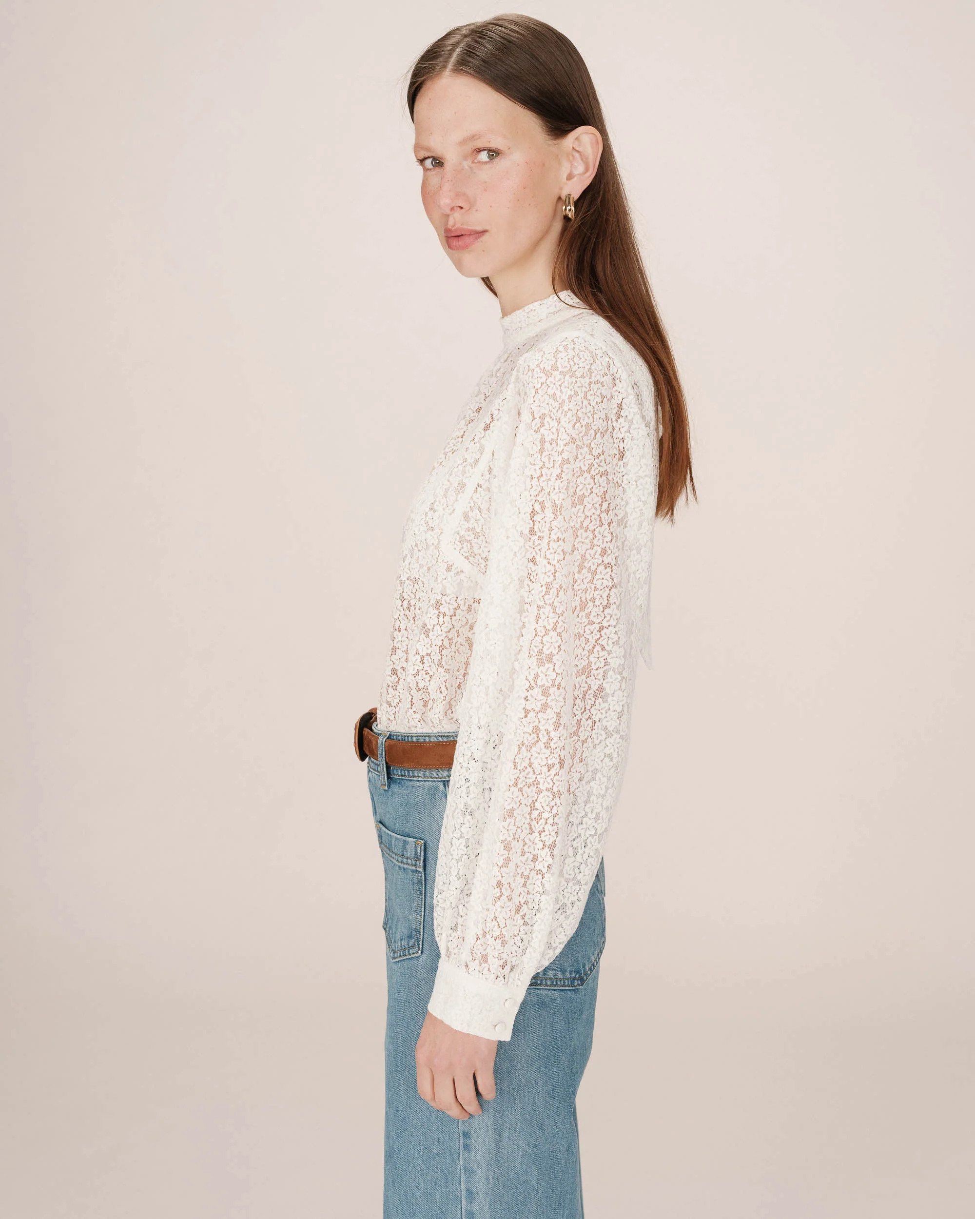 Blouse Col Lavallière Ivoire Sicilia - Image 5