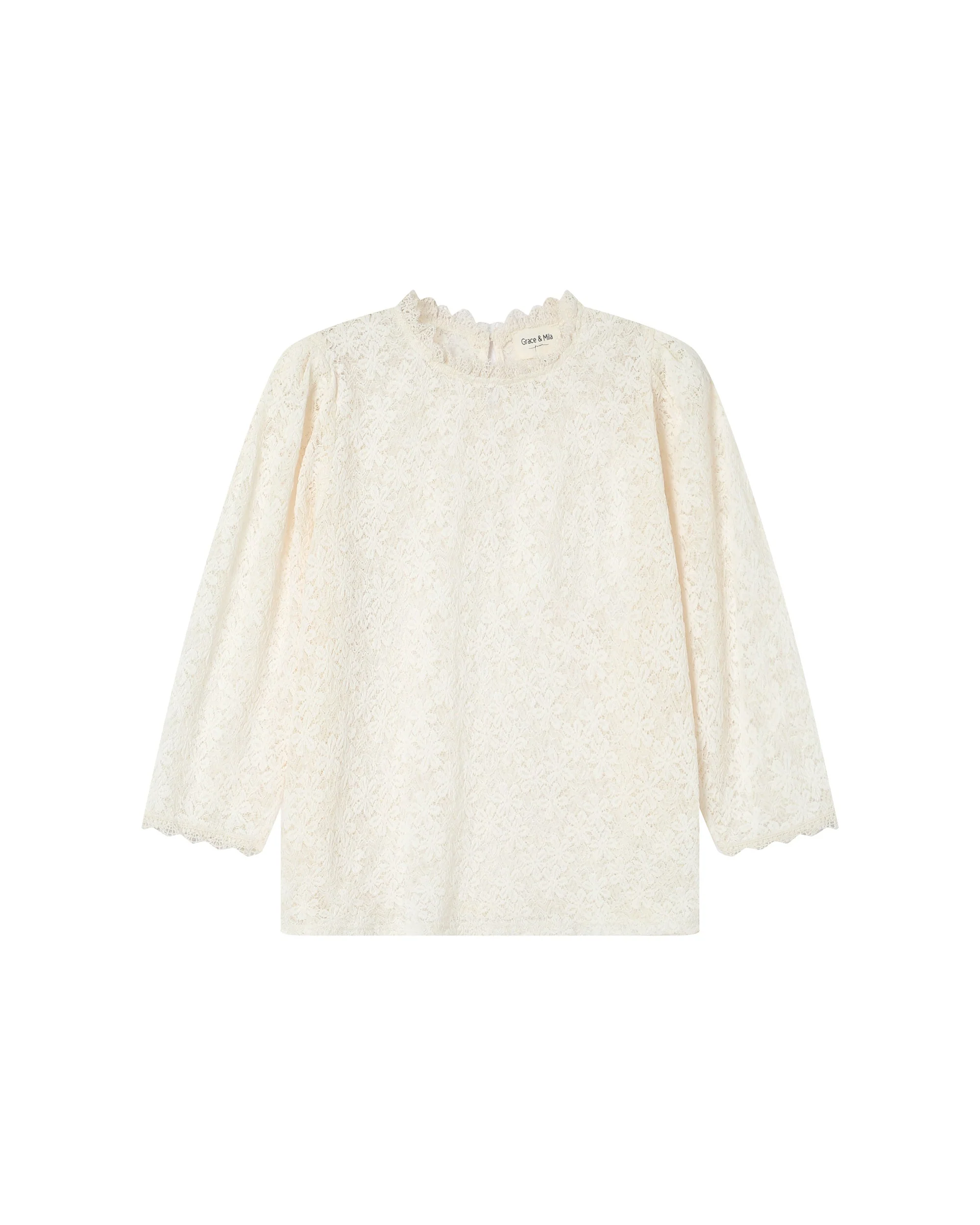 Blouse Col Montant Ecru Stella - Image 6