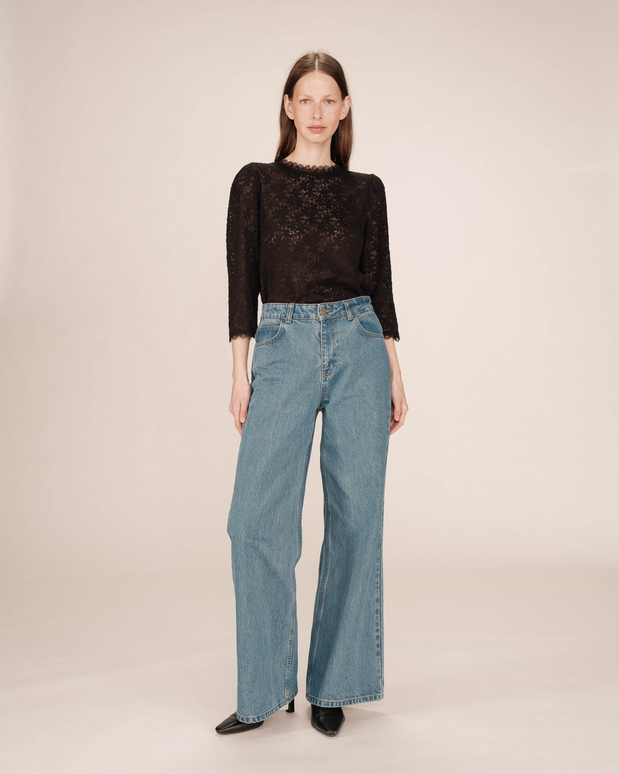 Blouse Col Montant Noir Stella - Image 3
