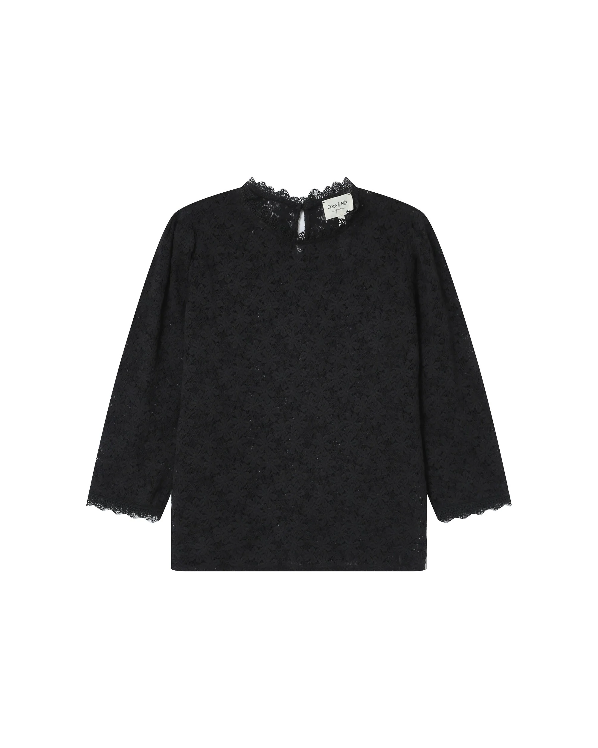 Blouse Col Montant Noir Stella - Image 6