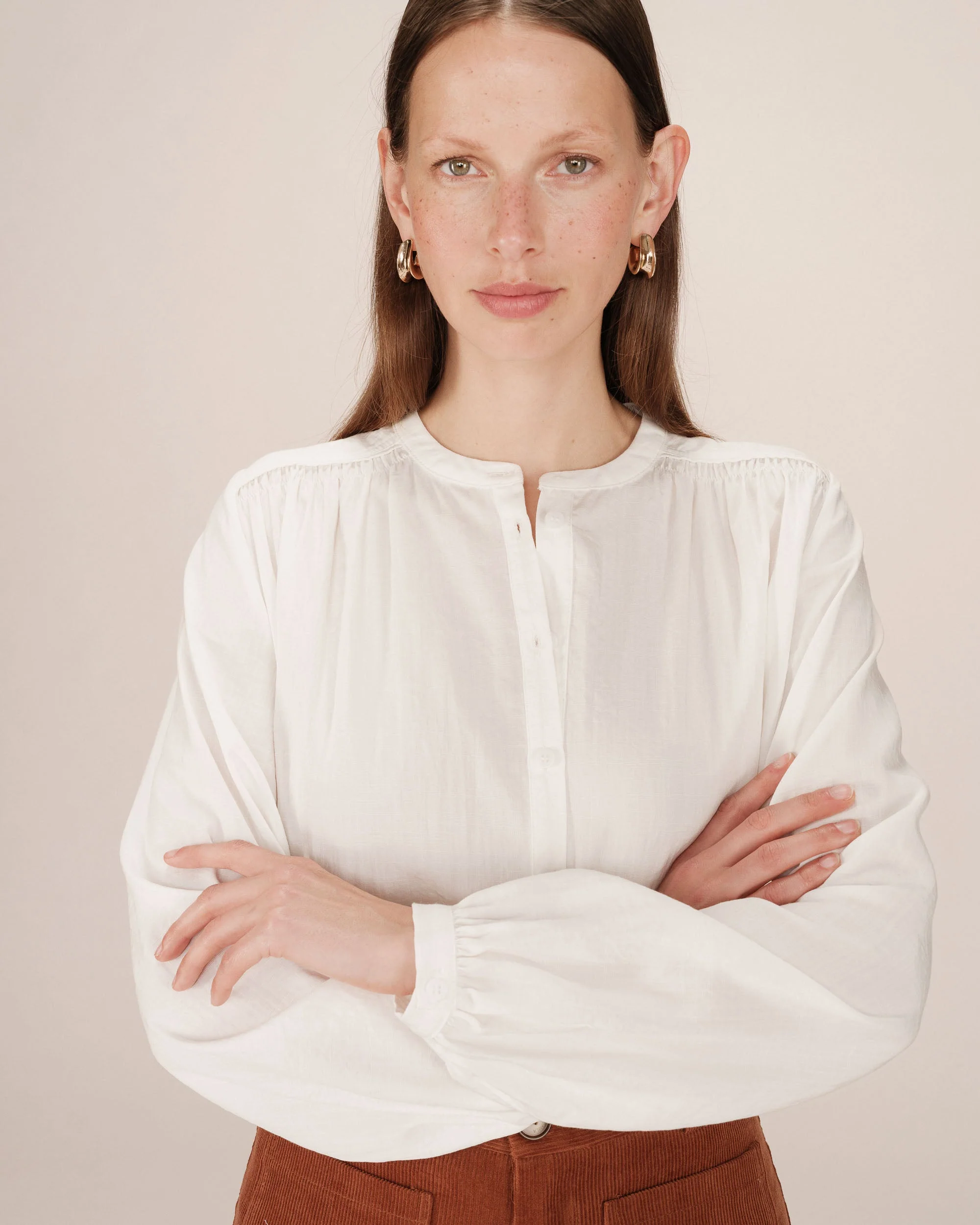 Blouse Droite A Fronces Ivoire Savannah - Image 2