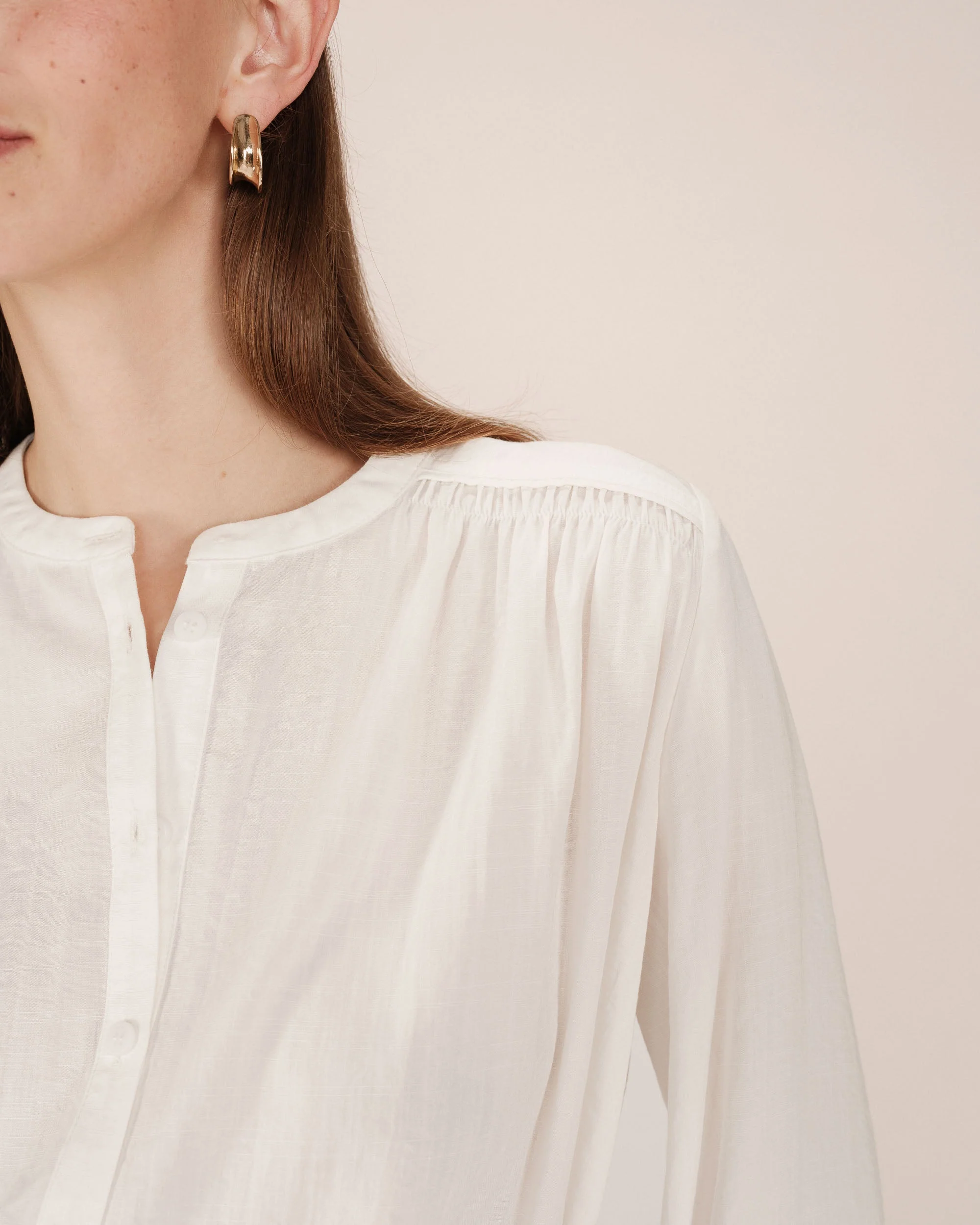 Blouse Droite A Fronces Ivoire Savannah - Image 4