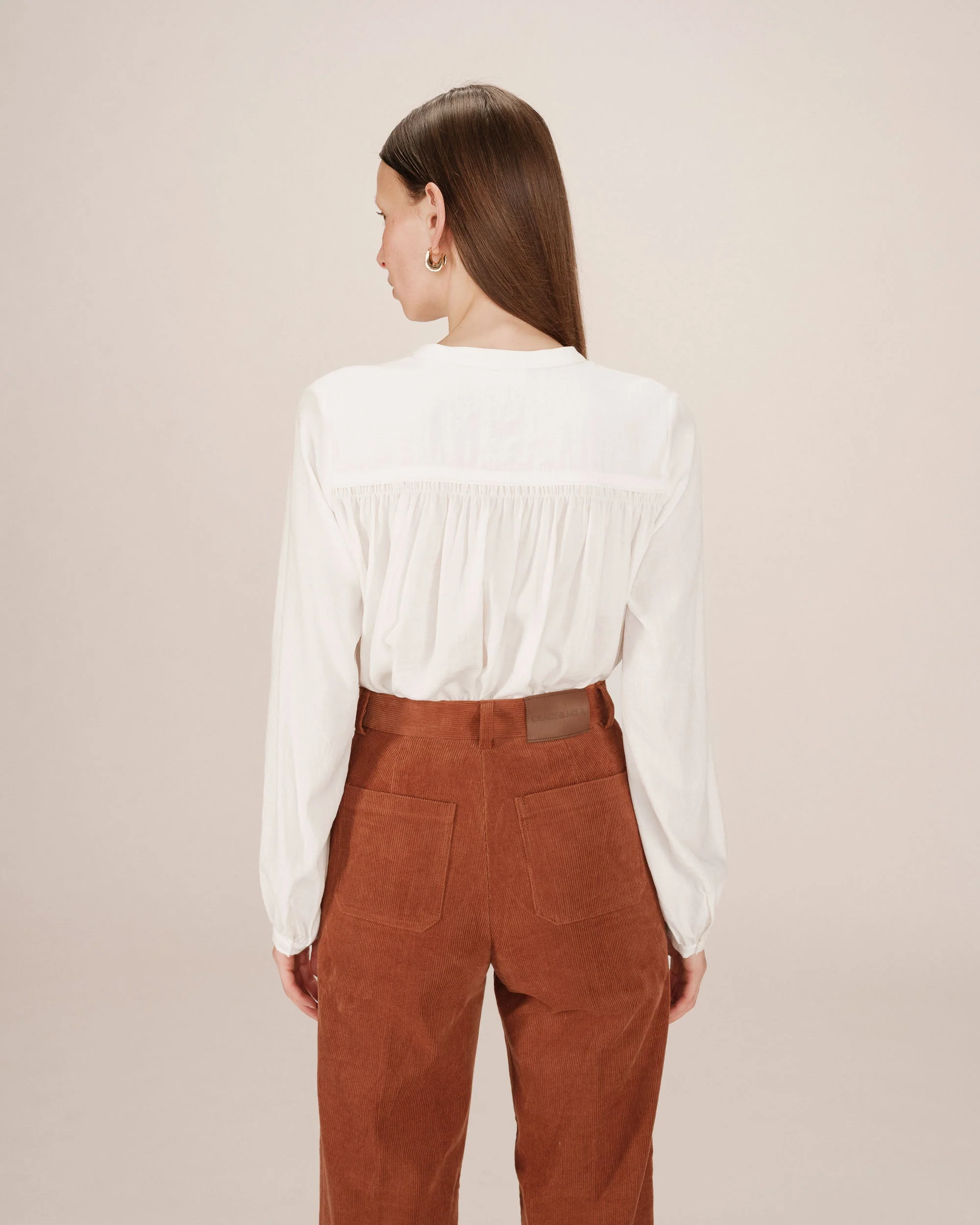 Blouse Droite A Fronces Ivoire Savannah - Image 5
