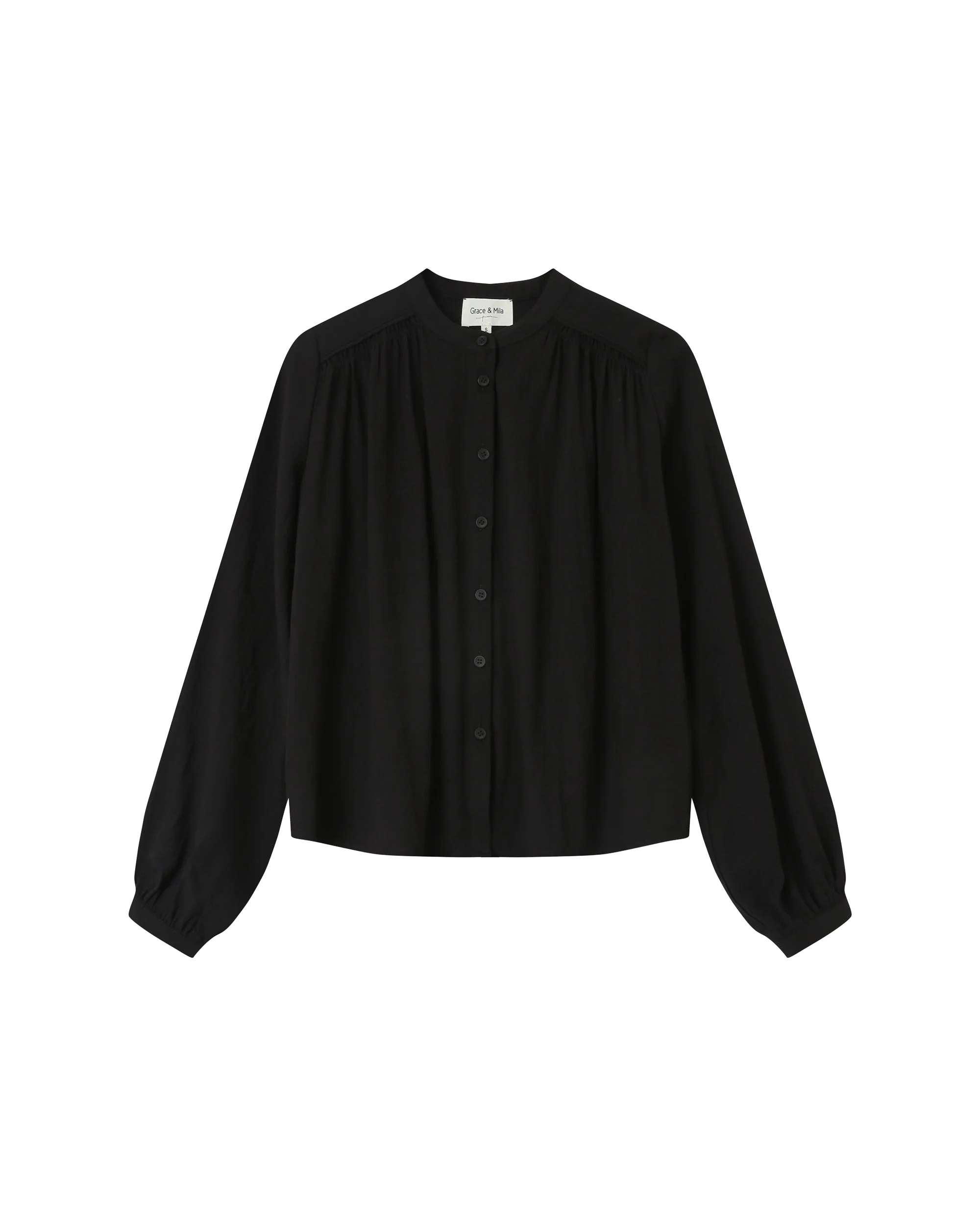 Blouse Droite A Fronces Noir Savannah - Image 6