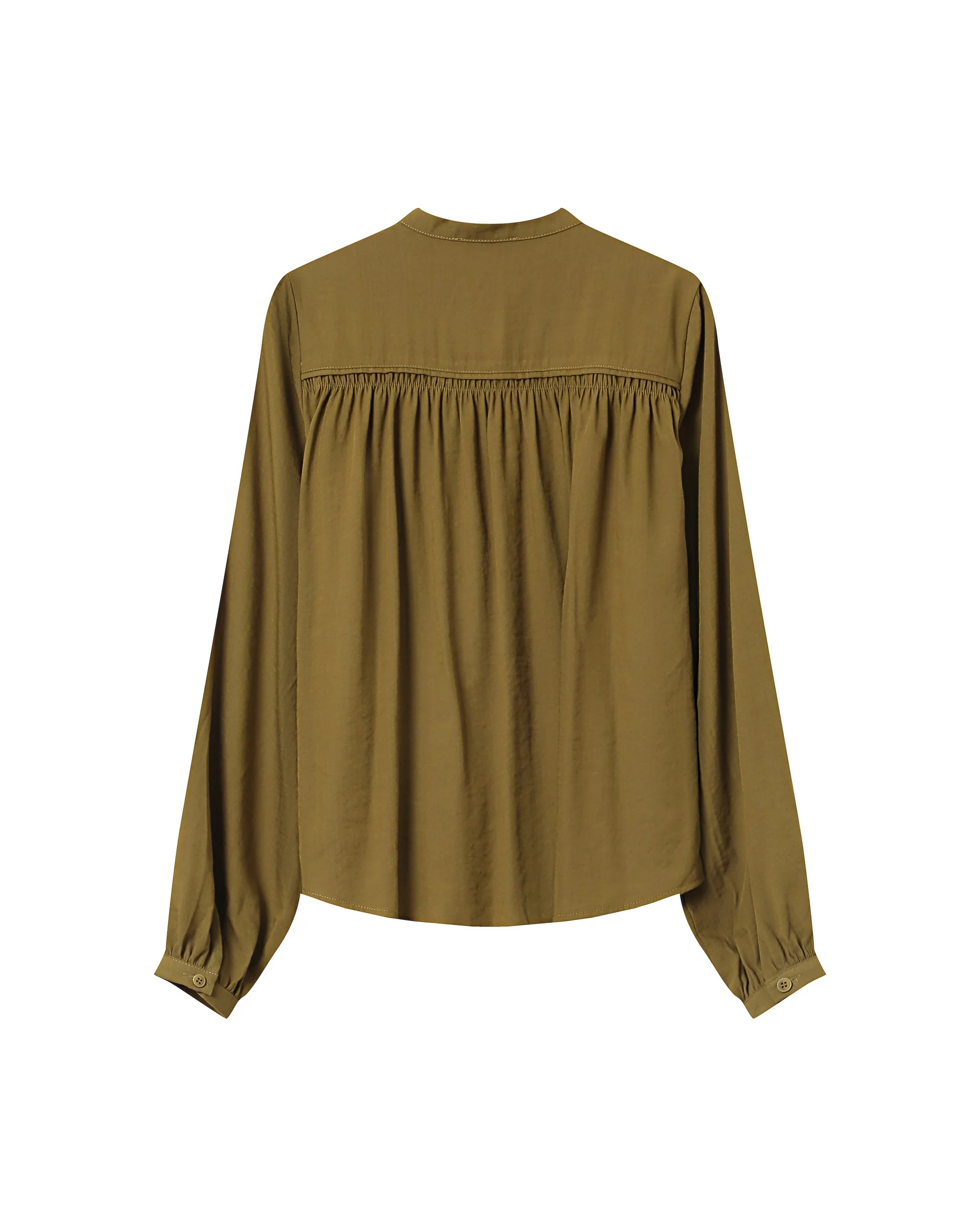 Blouse Droite A Fronces Olive Savannah - Image 7