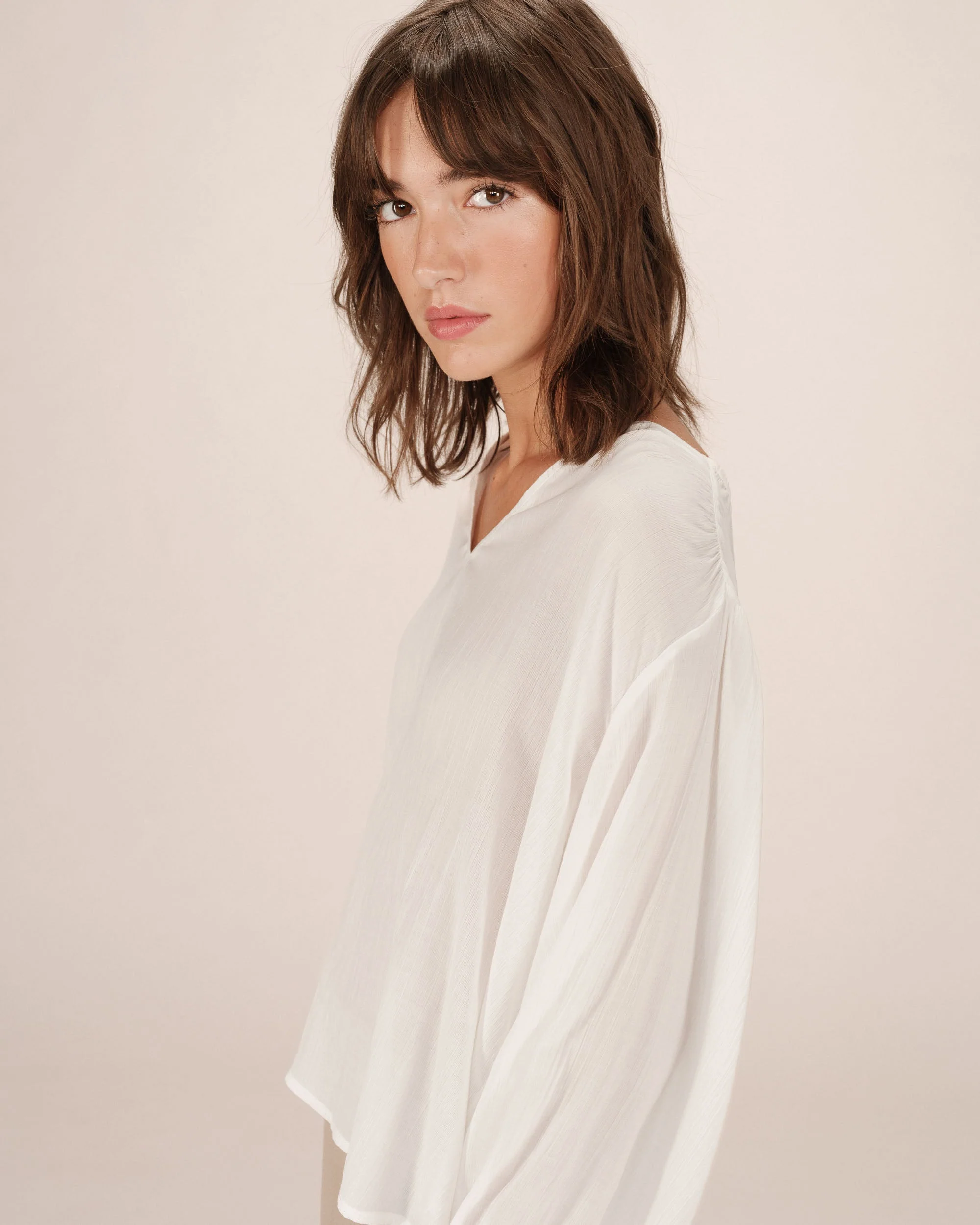 Blouse Droite Fluide Ivoire Solo - Image 2