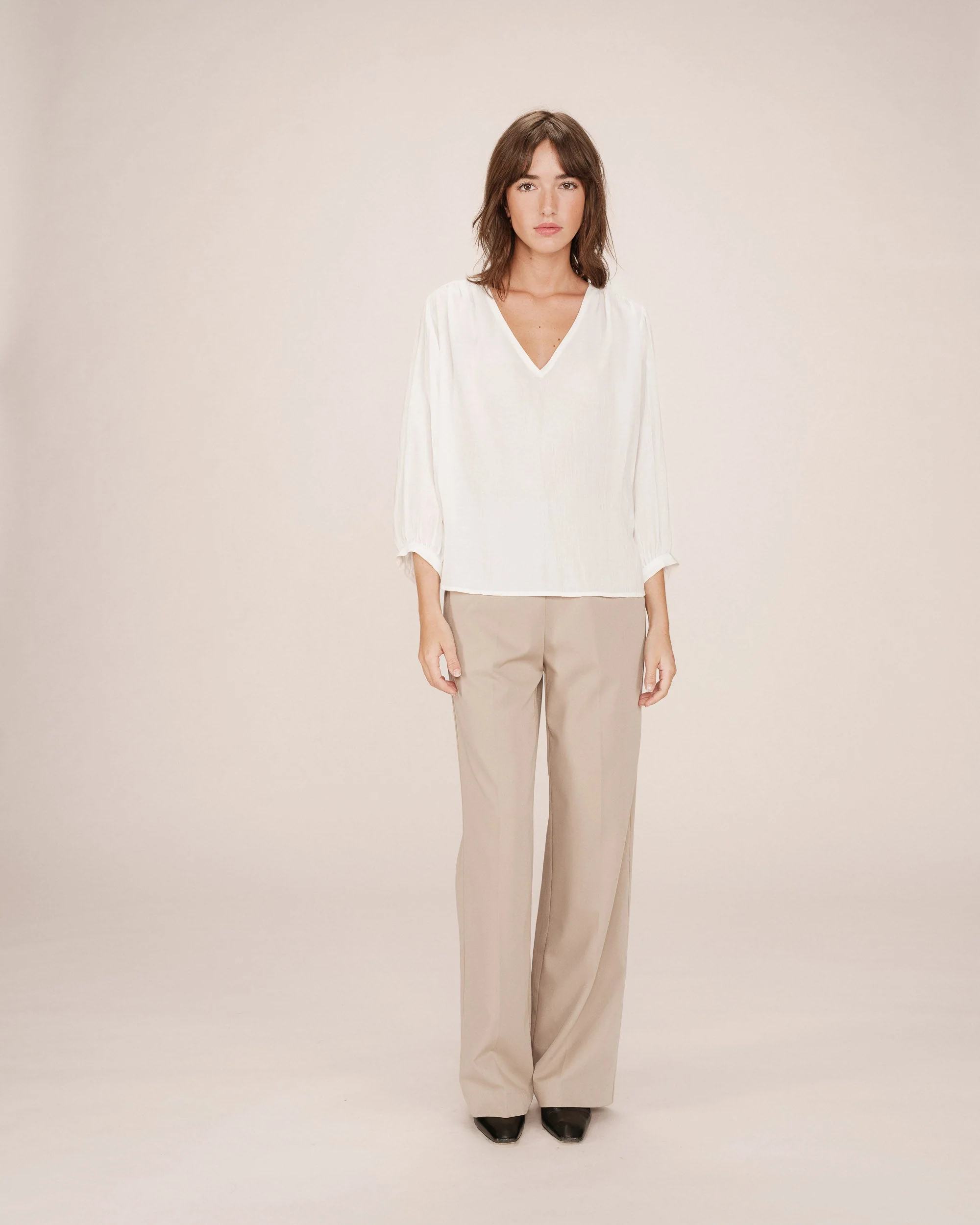 Blouse Droite Fluide Ivoire Solo - Image 3