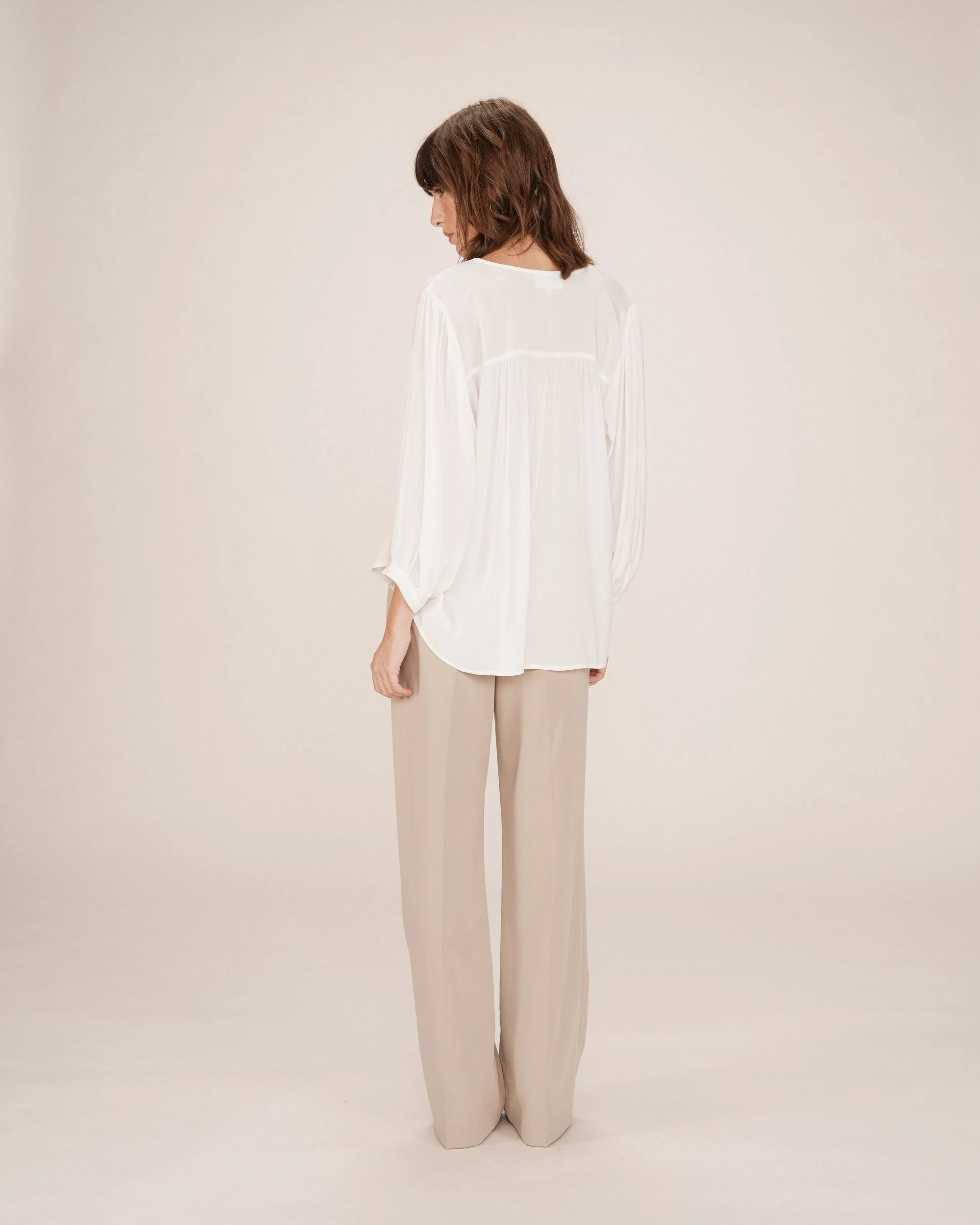Blouse Droite Fluide Ivoire Solo - Image 5