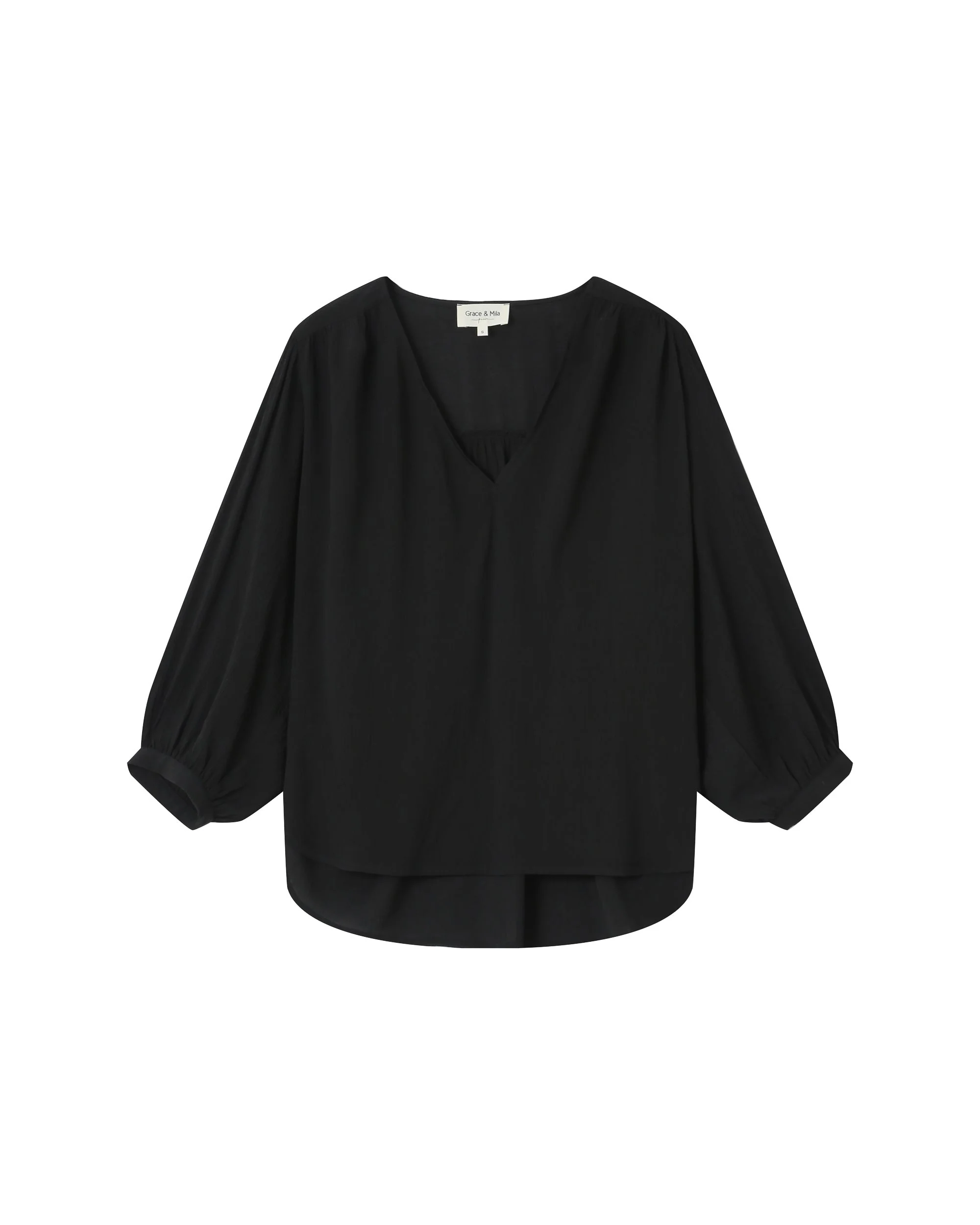 Blouse Droite Fluide Noir Solo - Image 6