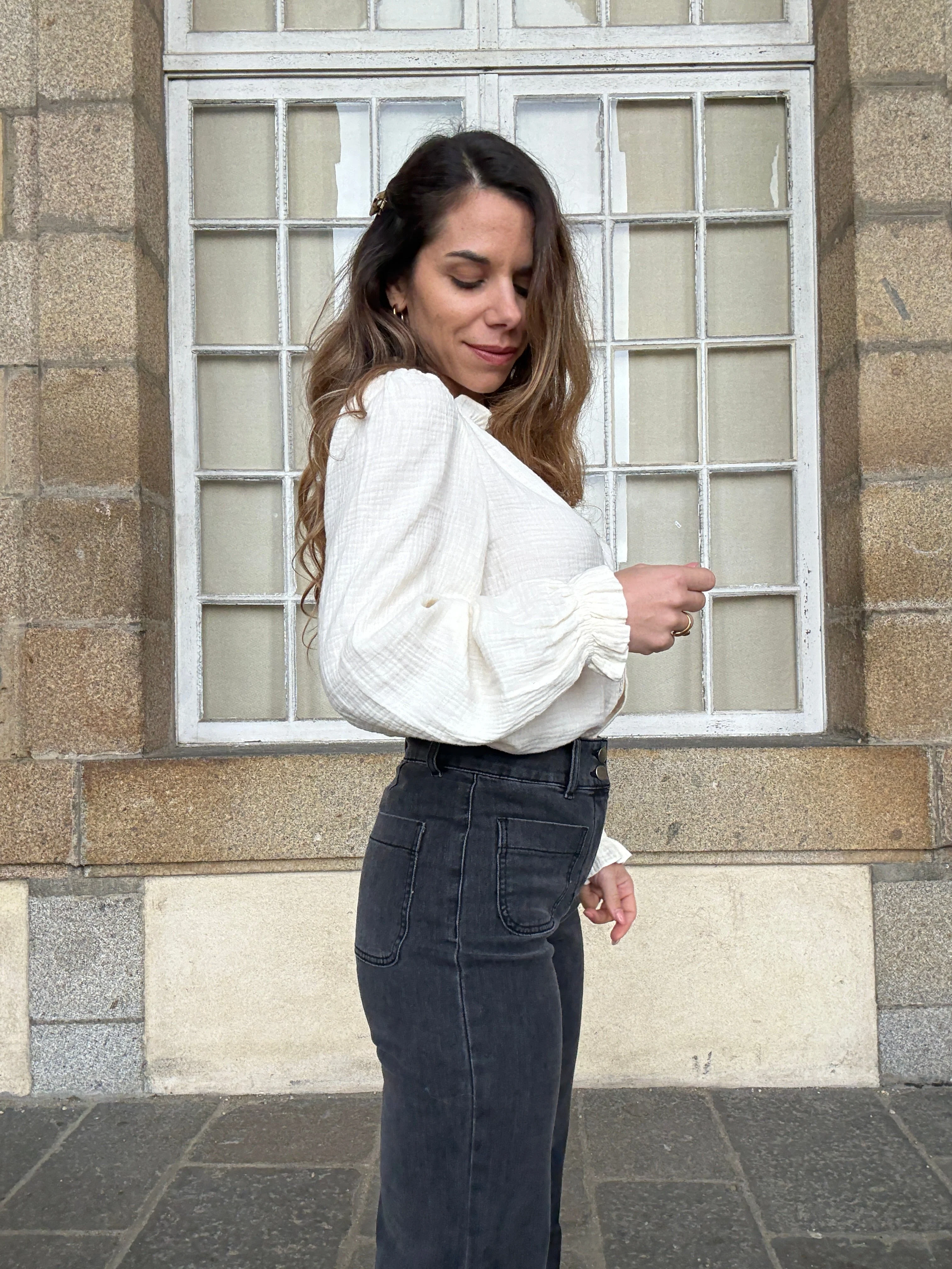 Blouse Écrue En Double Gaze Lili - Image 3