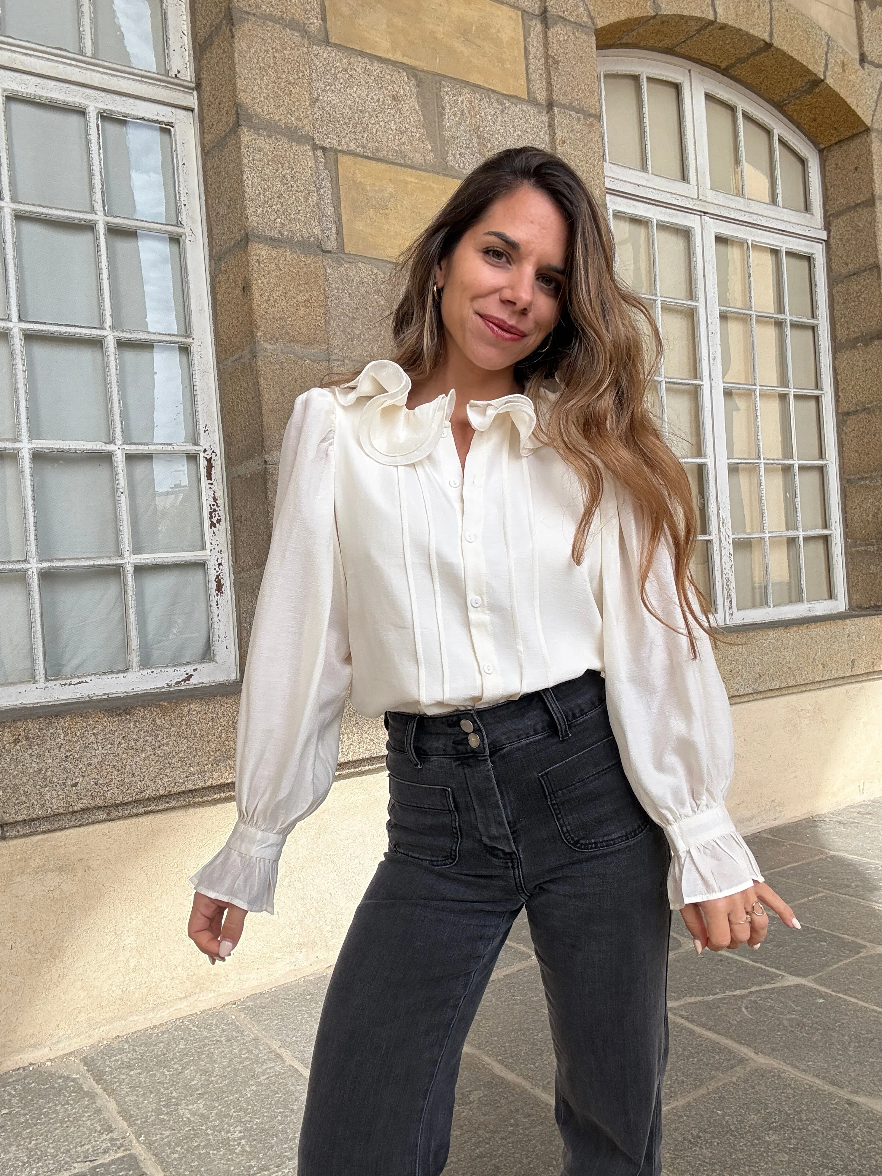 Blouse Brune Écru - Image 4
