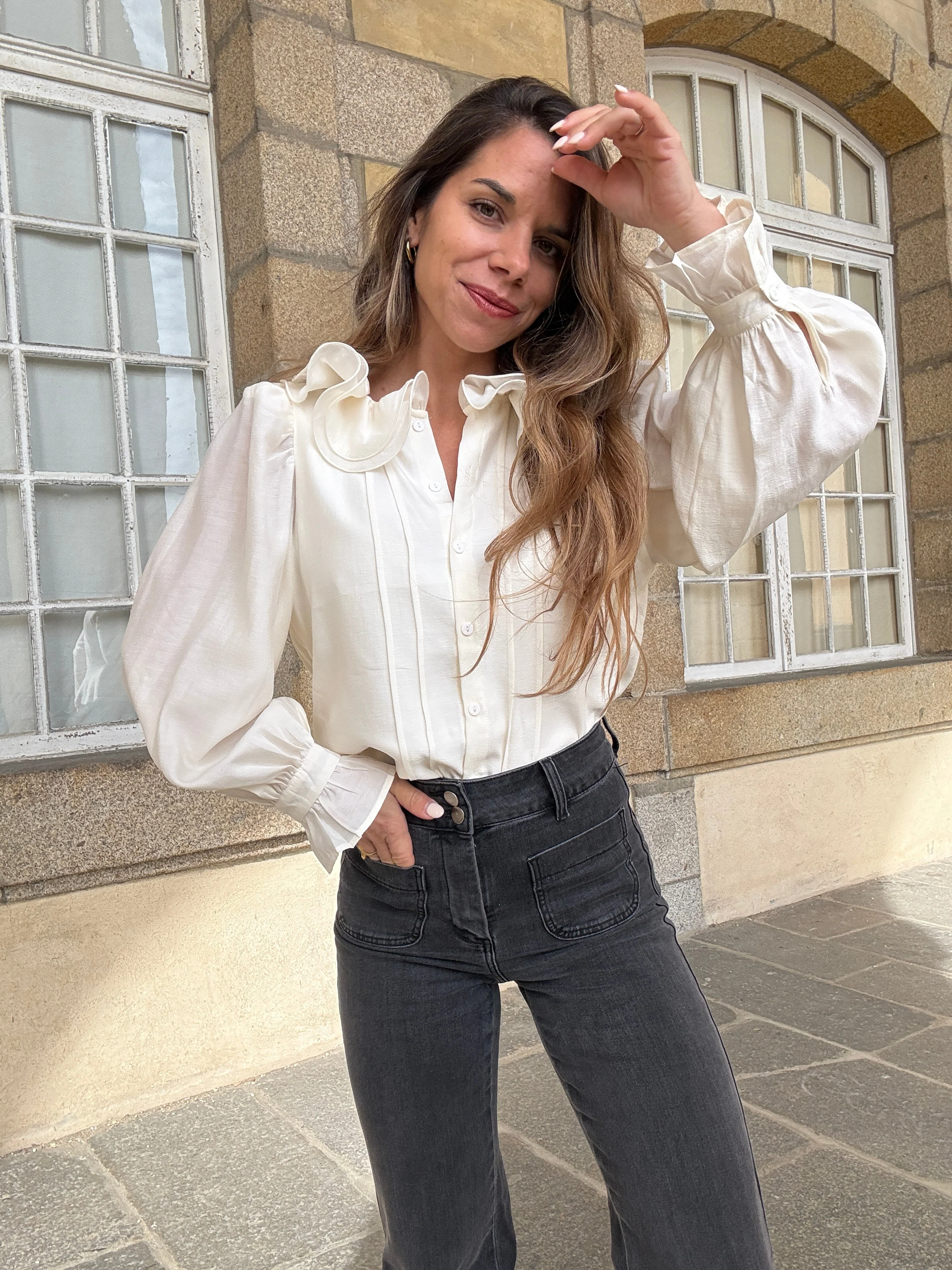 Blouse Brune Écru - Image 7