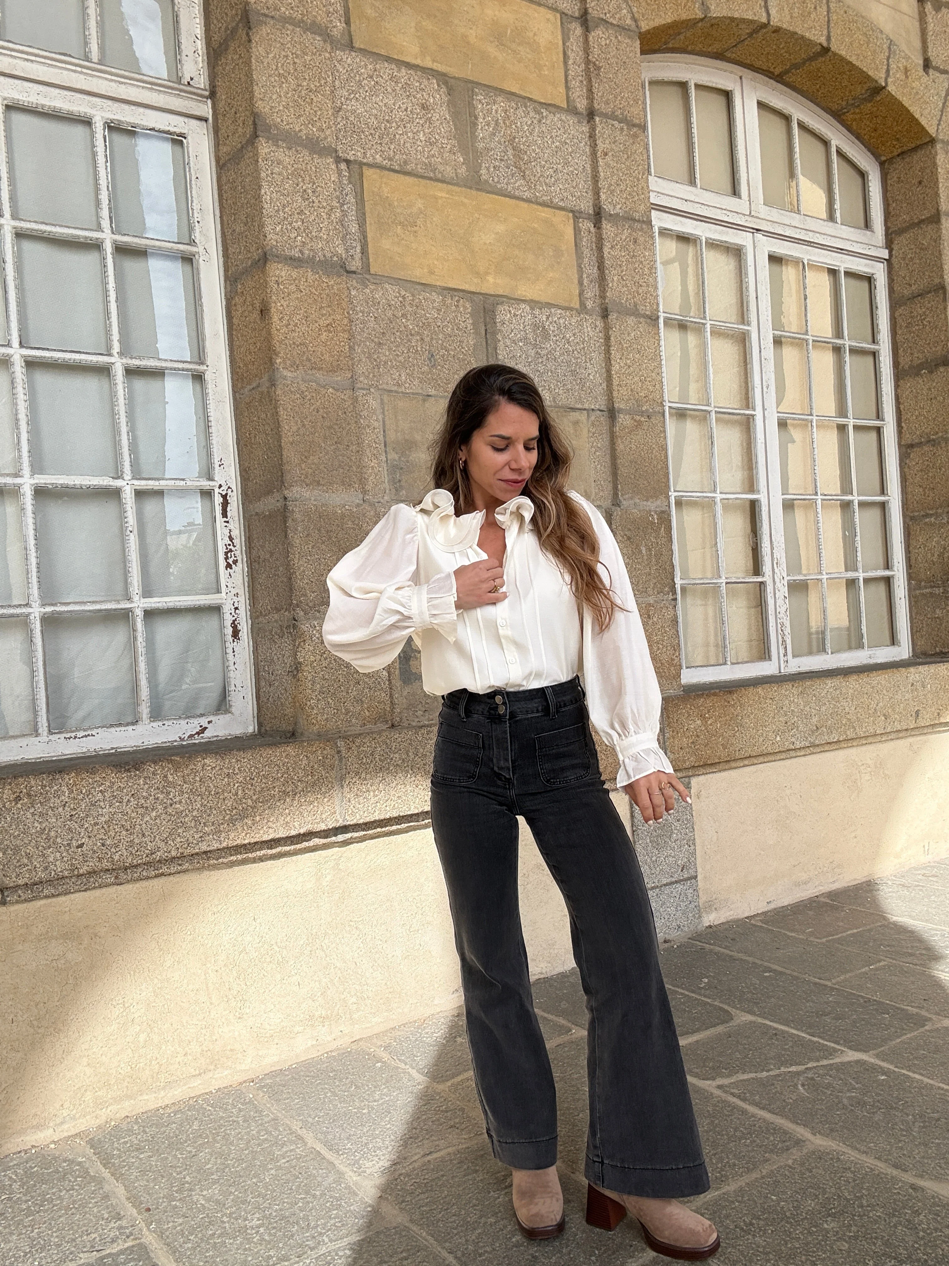 Blouse Brune Écru - Image 8