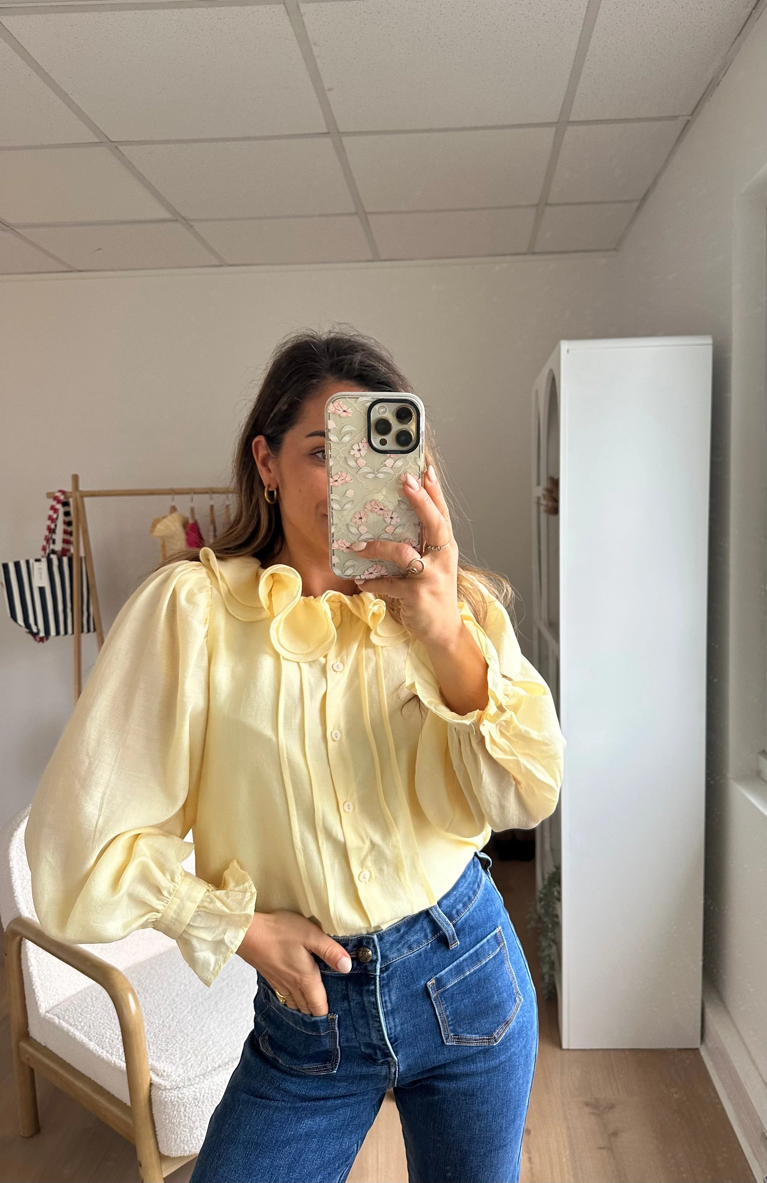 Blouse Brune Jaune Pâle - Image 15