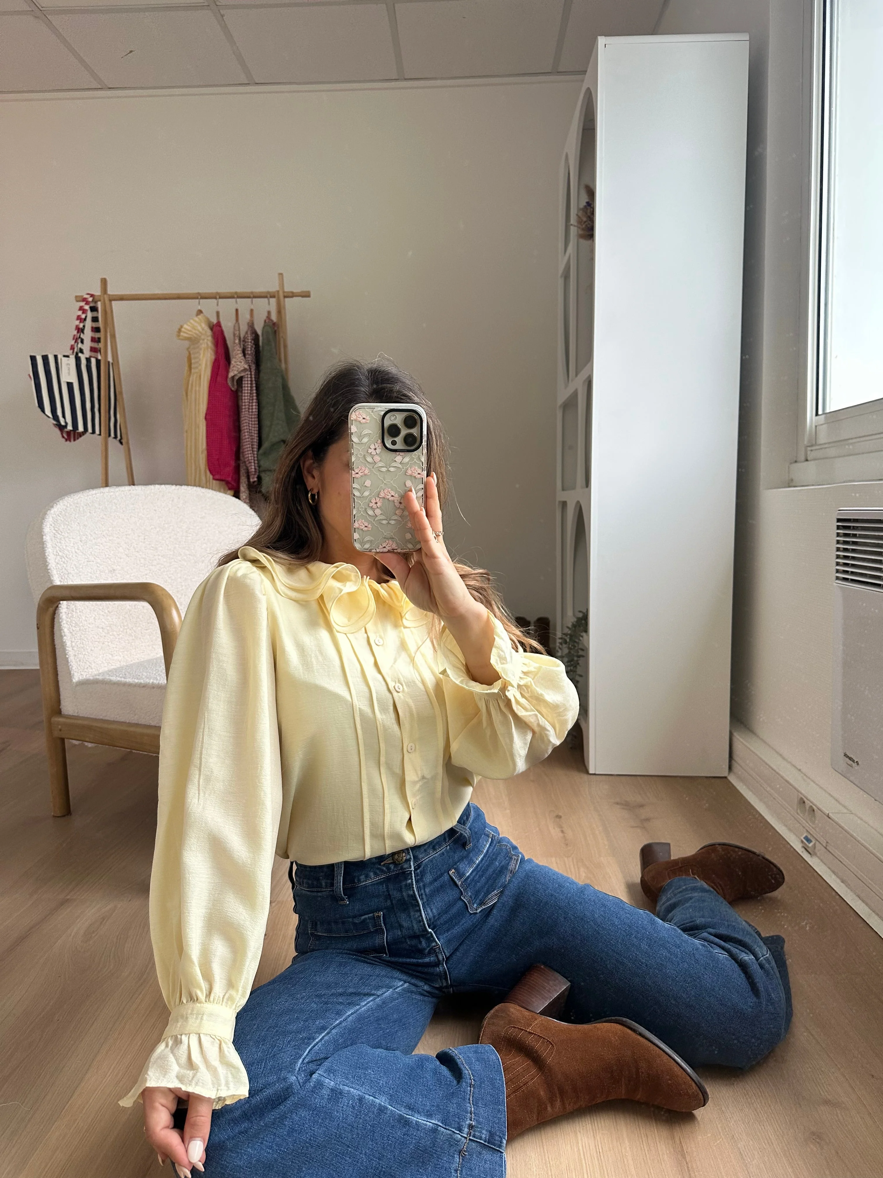 Blouse Brune Jaune Pâle - Image 18