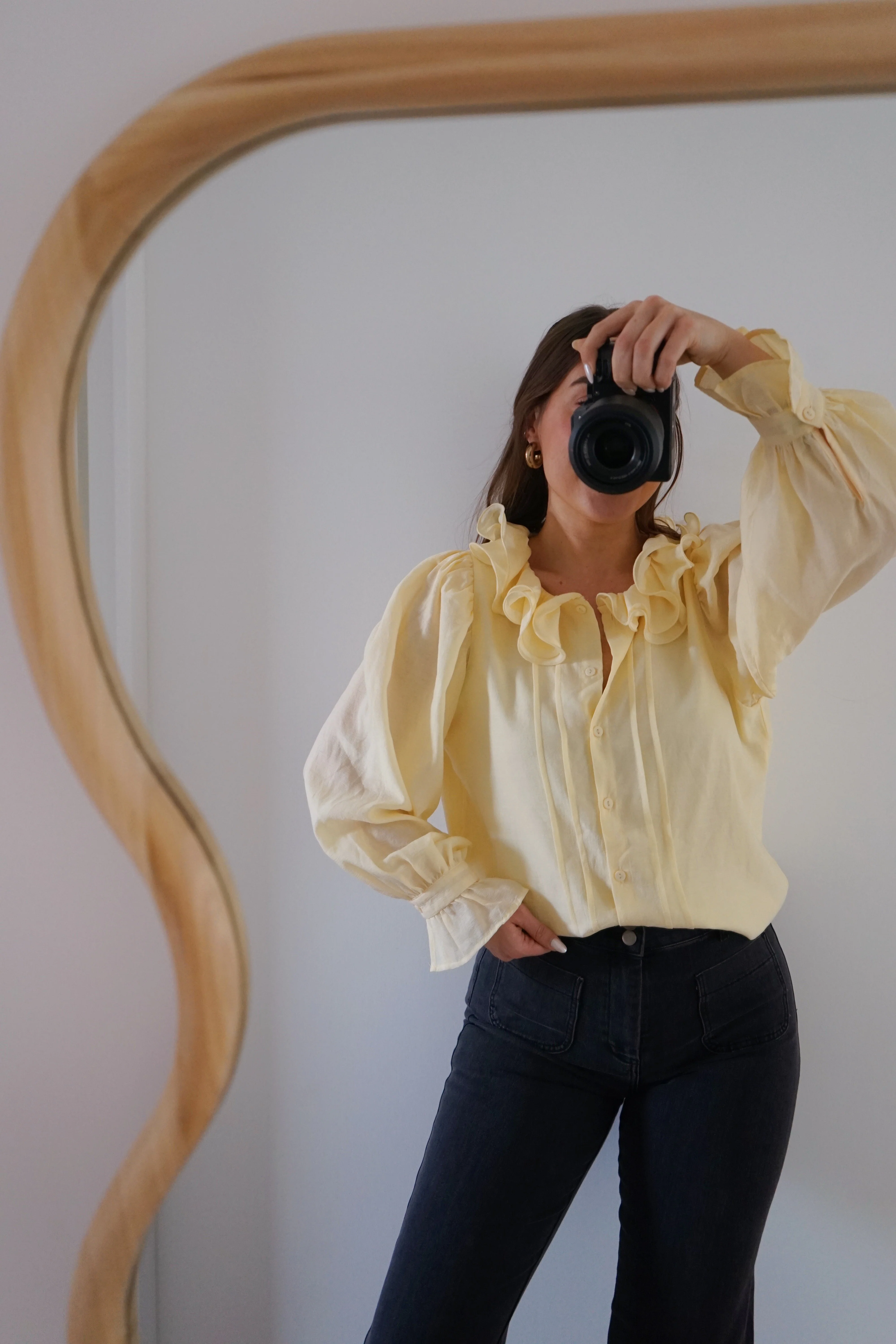 Blouse Brune Jaune Pâle - Image 2