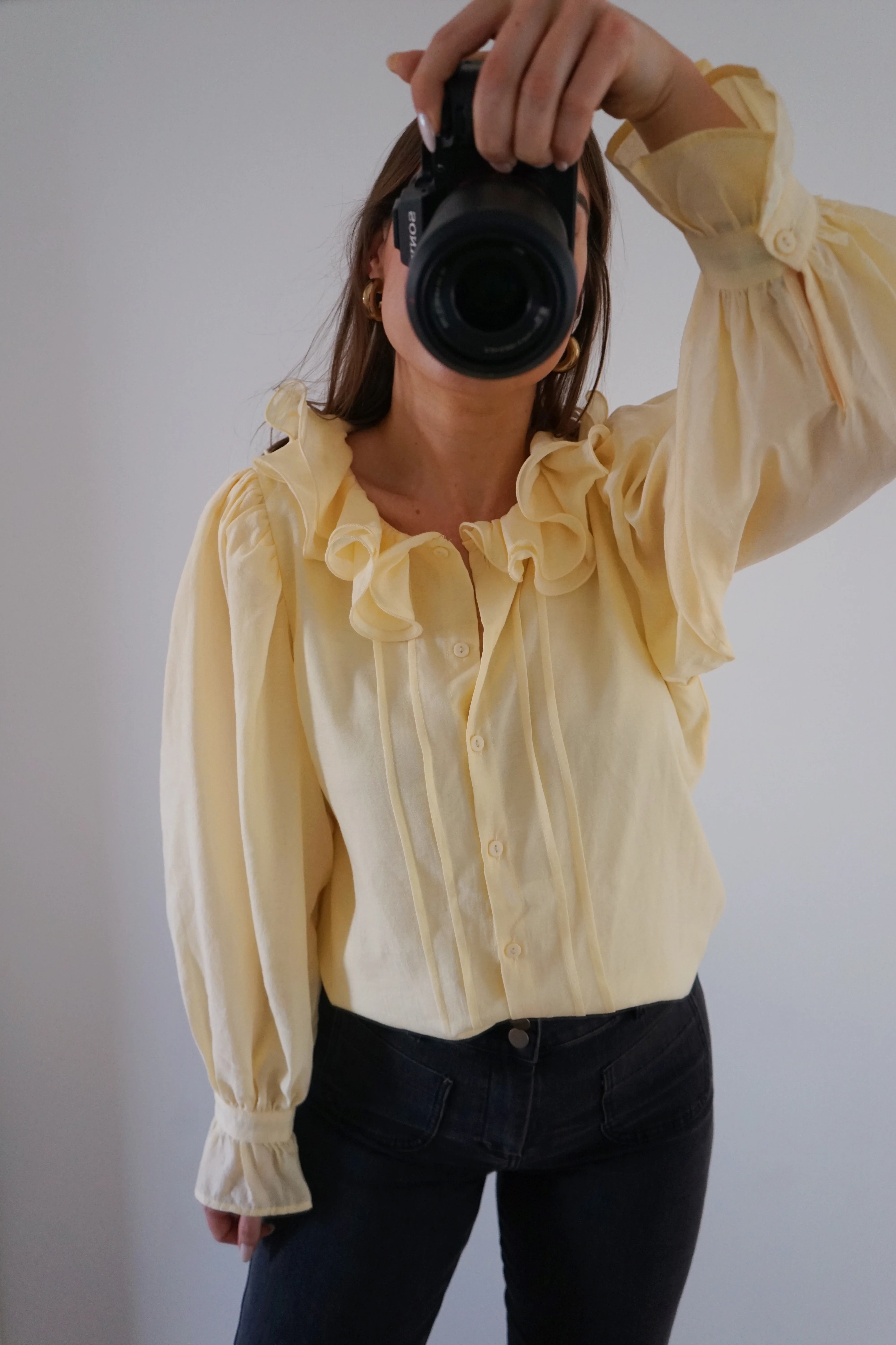 Blouse Brune Jaune Pâle - Image 3