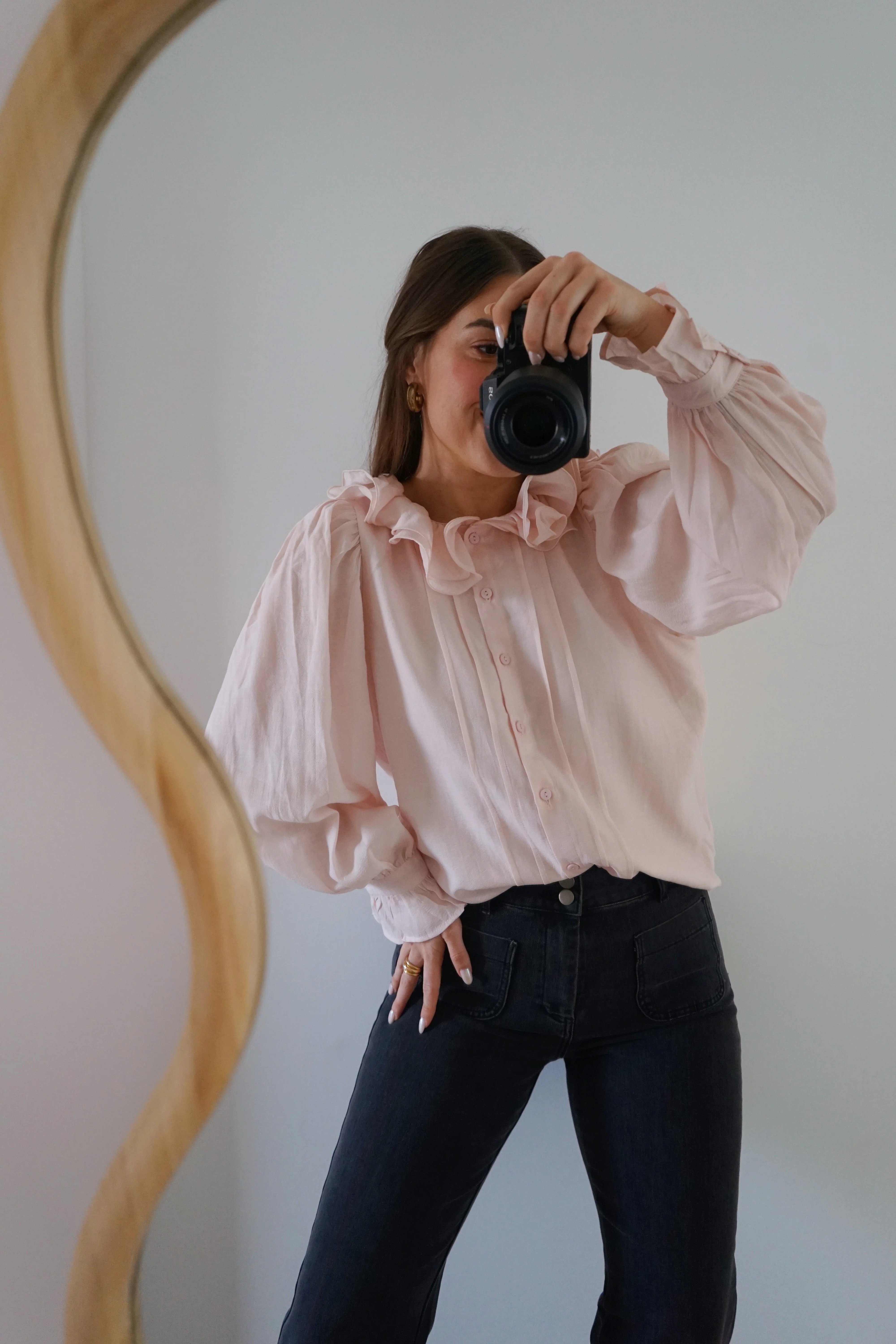 Blouse Brune Doux Rose - Image 2