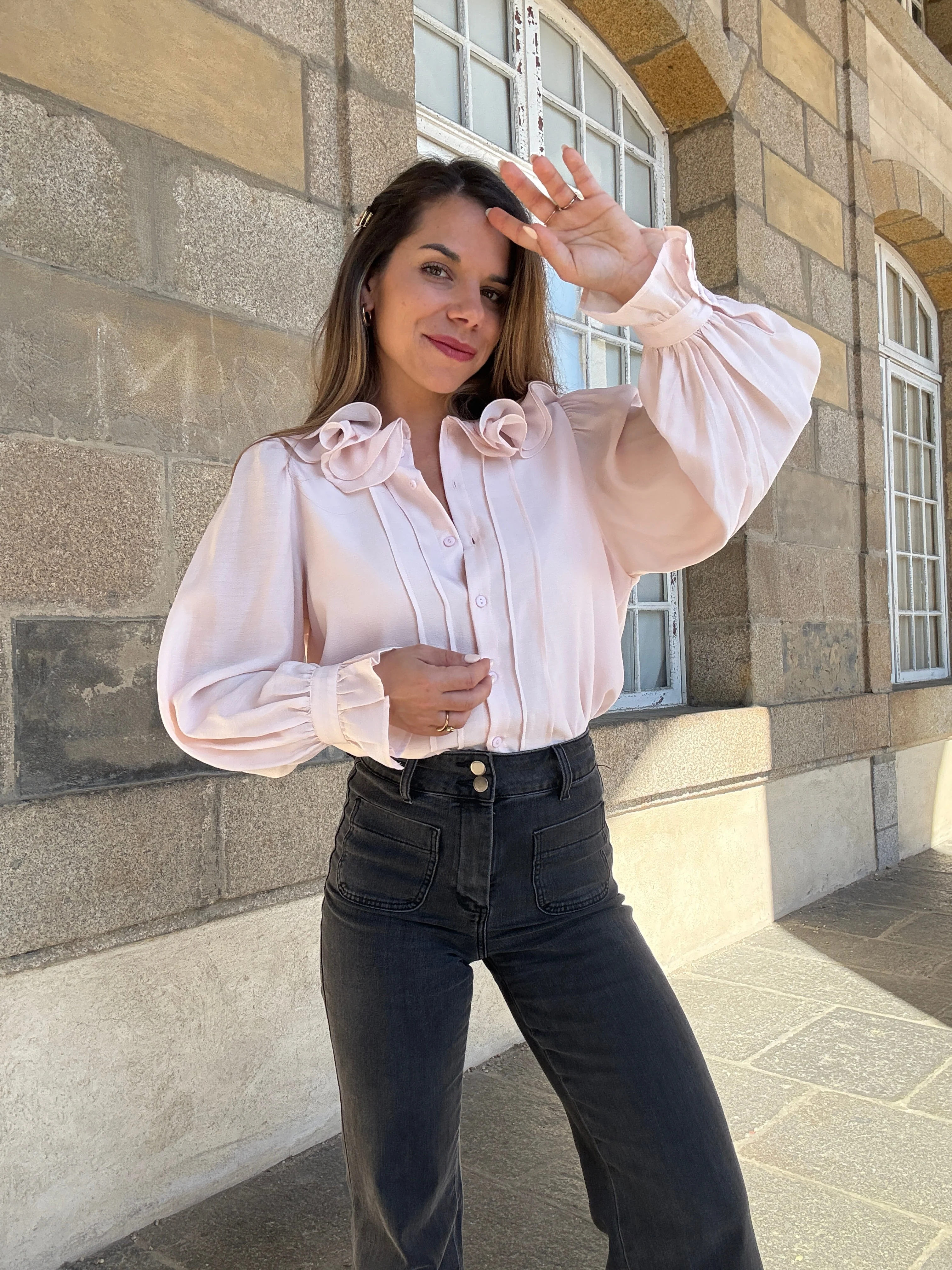 Blouse Brune Doux Rose - Image 4