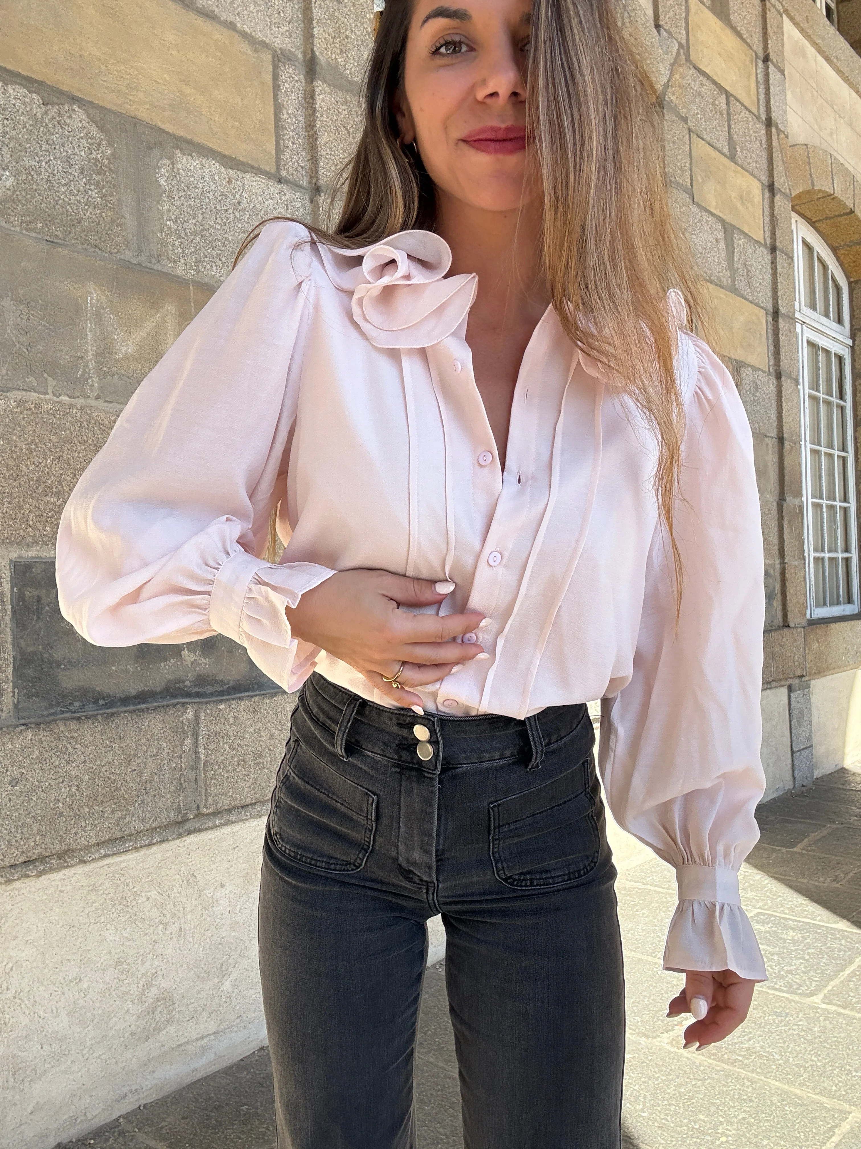 Blouse Brune Doux Rose - Image 5