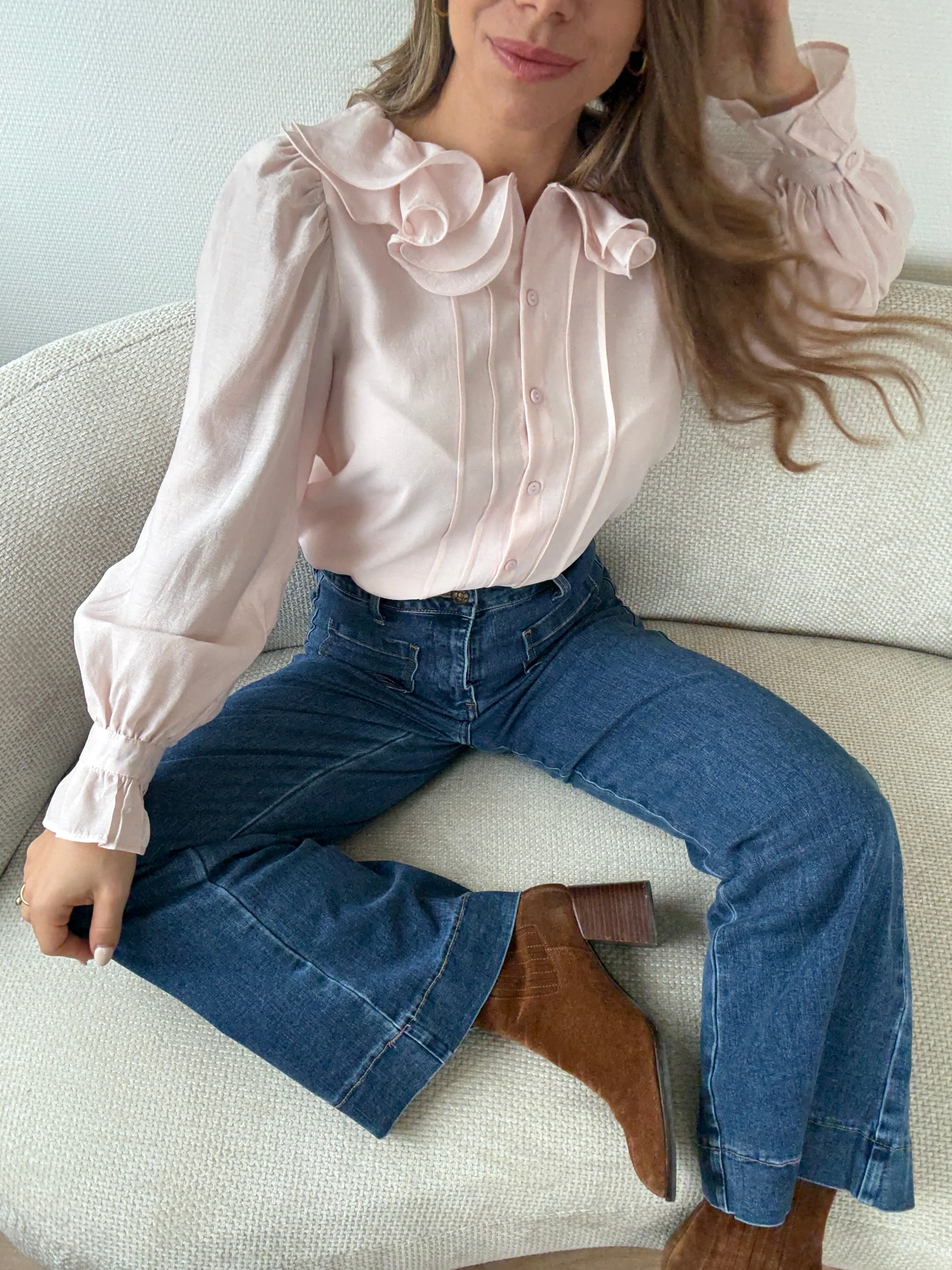 Blouse Brune Doux Rose - Image 8