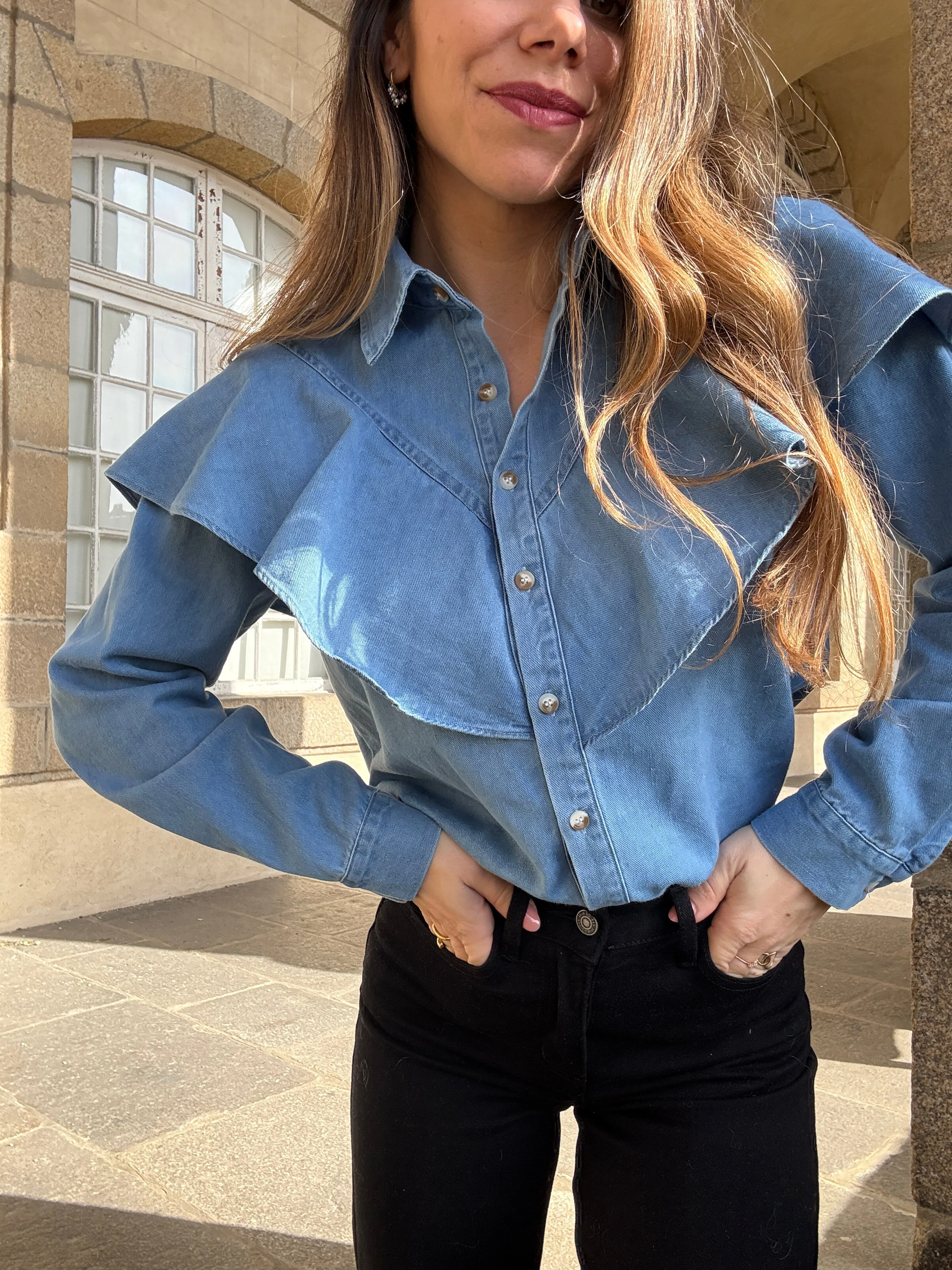 Blouse En Denim Agathe - Image 2