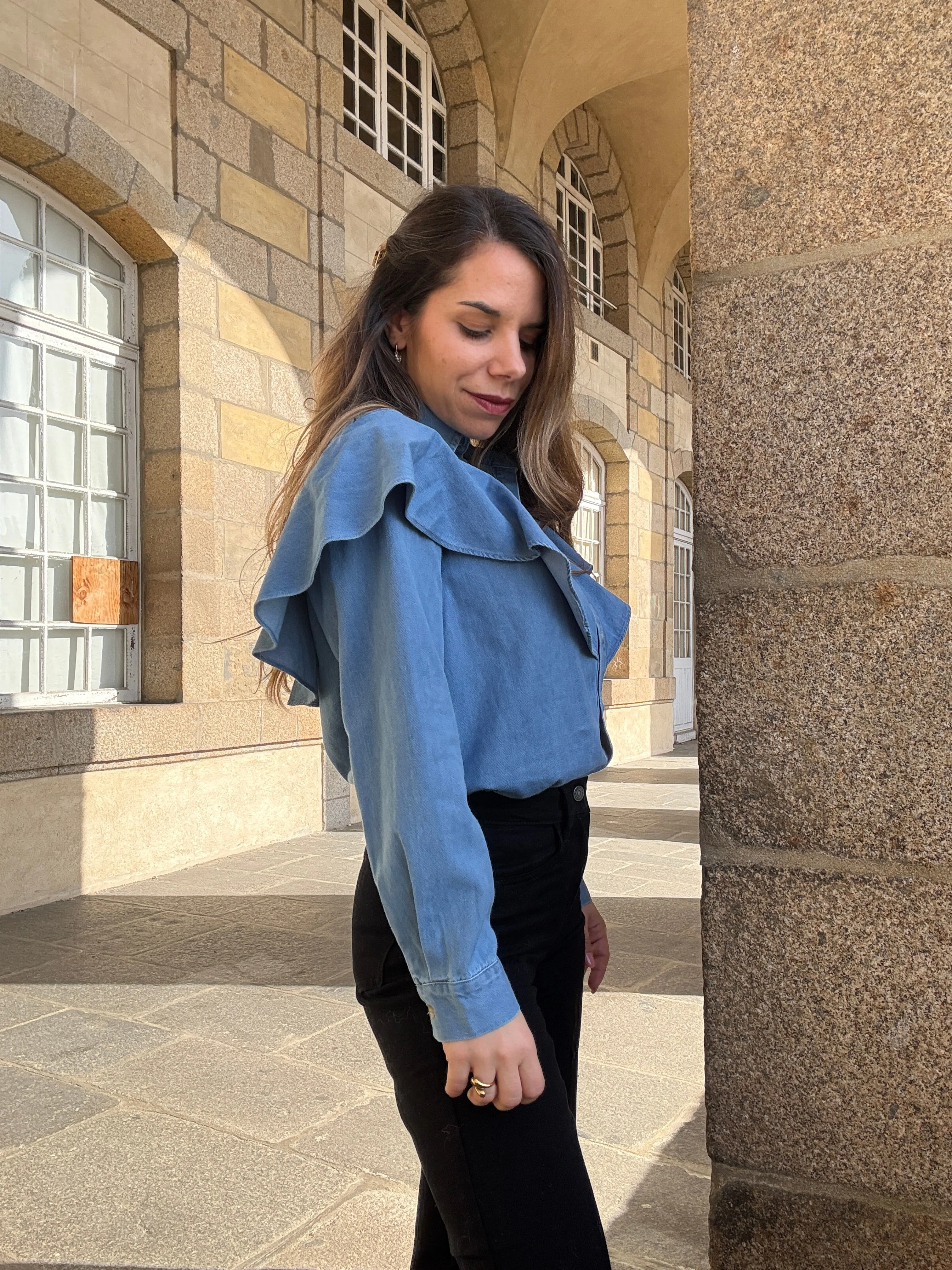 Blouse En Denim Agathe - Image 3
