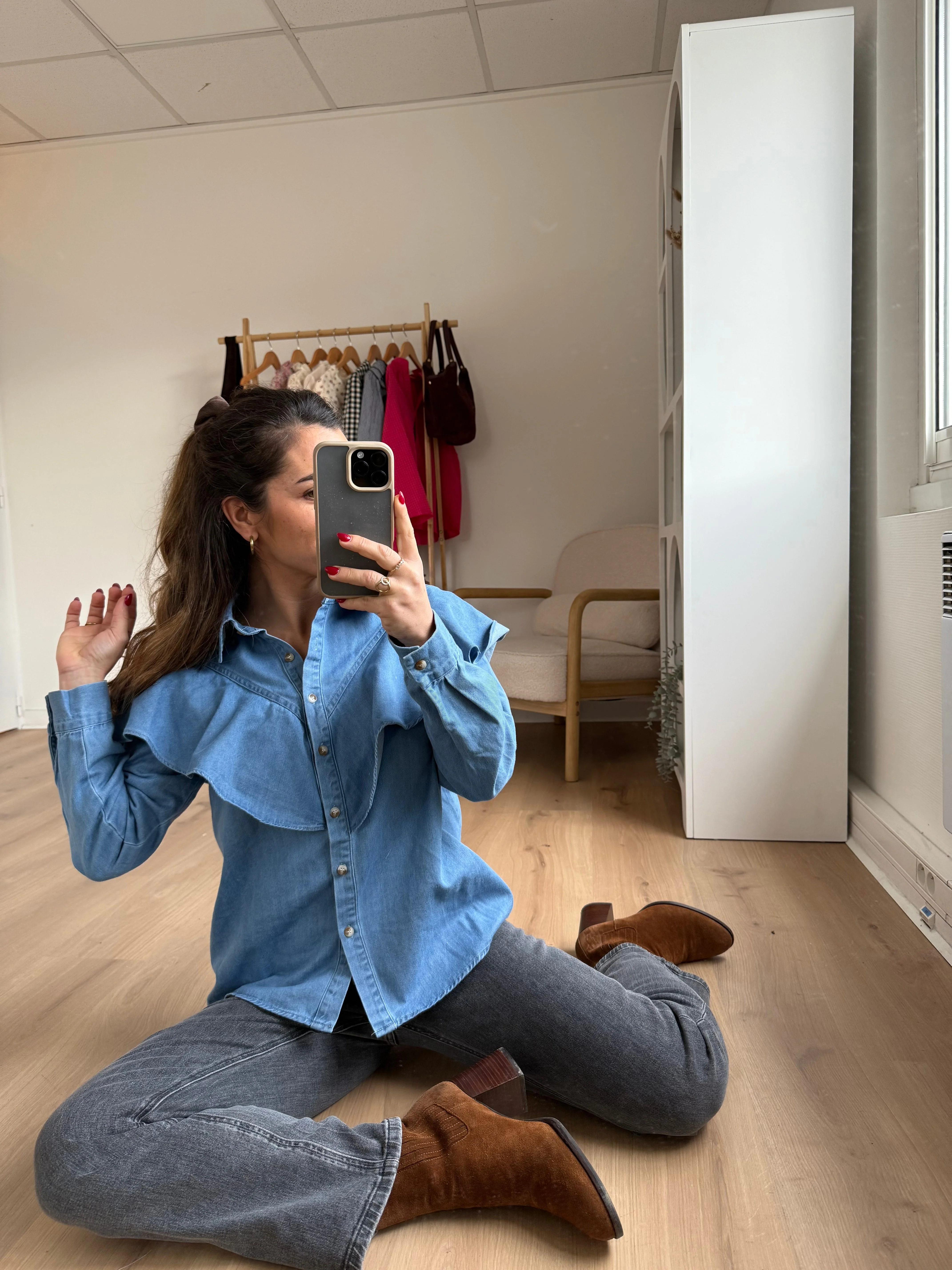 Blouse En Denim Agathe - Image 5