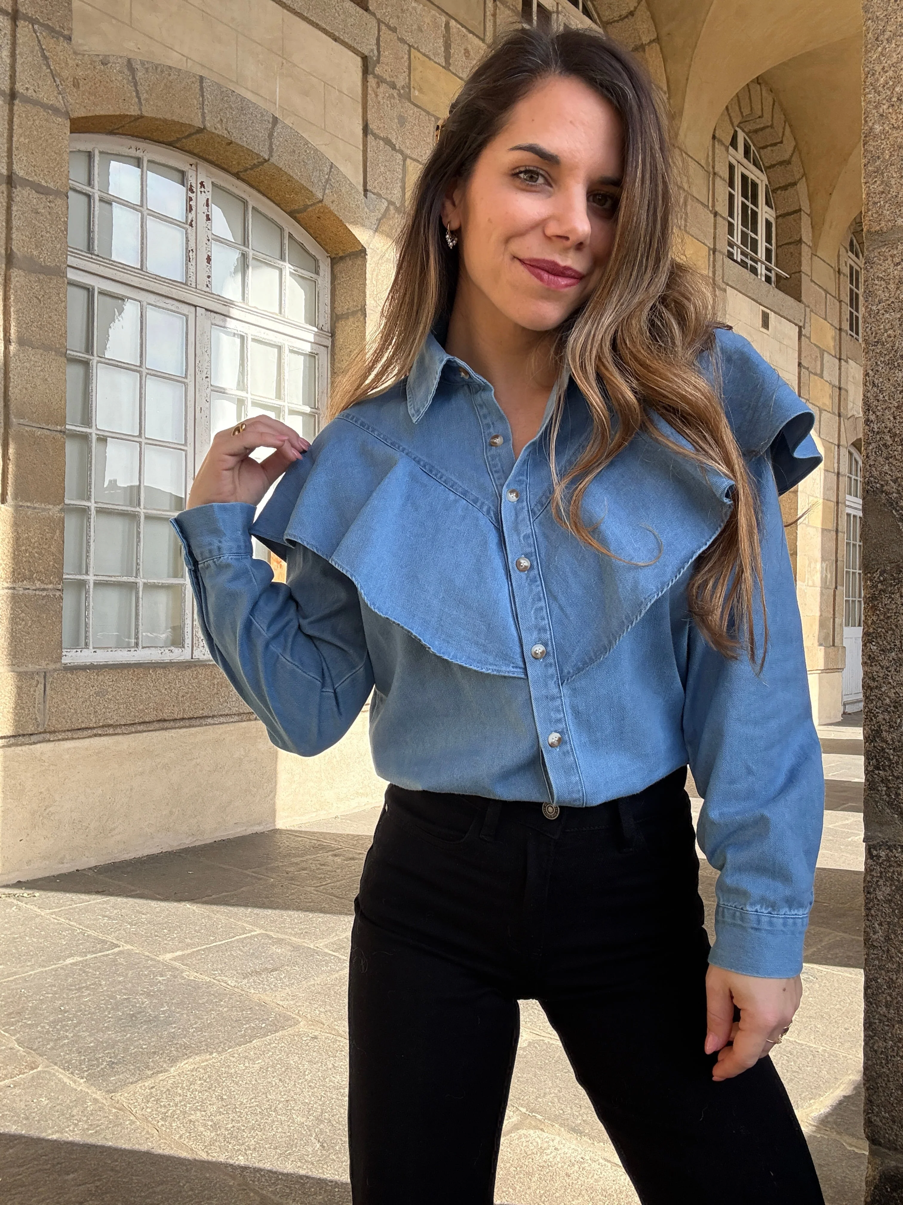 Blouse En Denim Agathe - Image 6