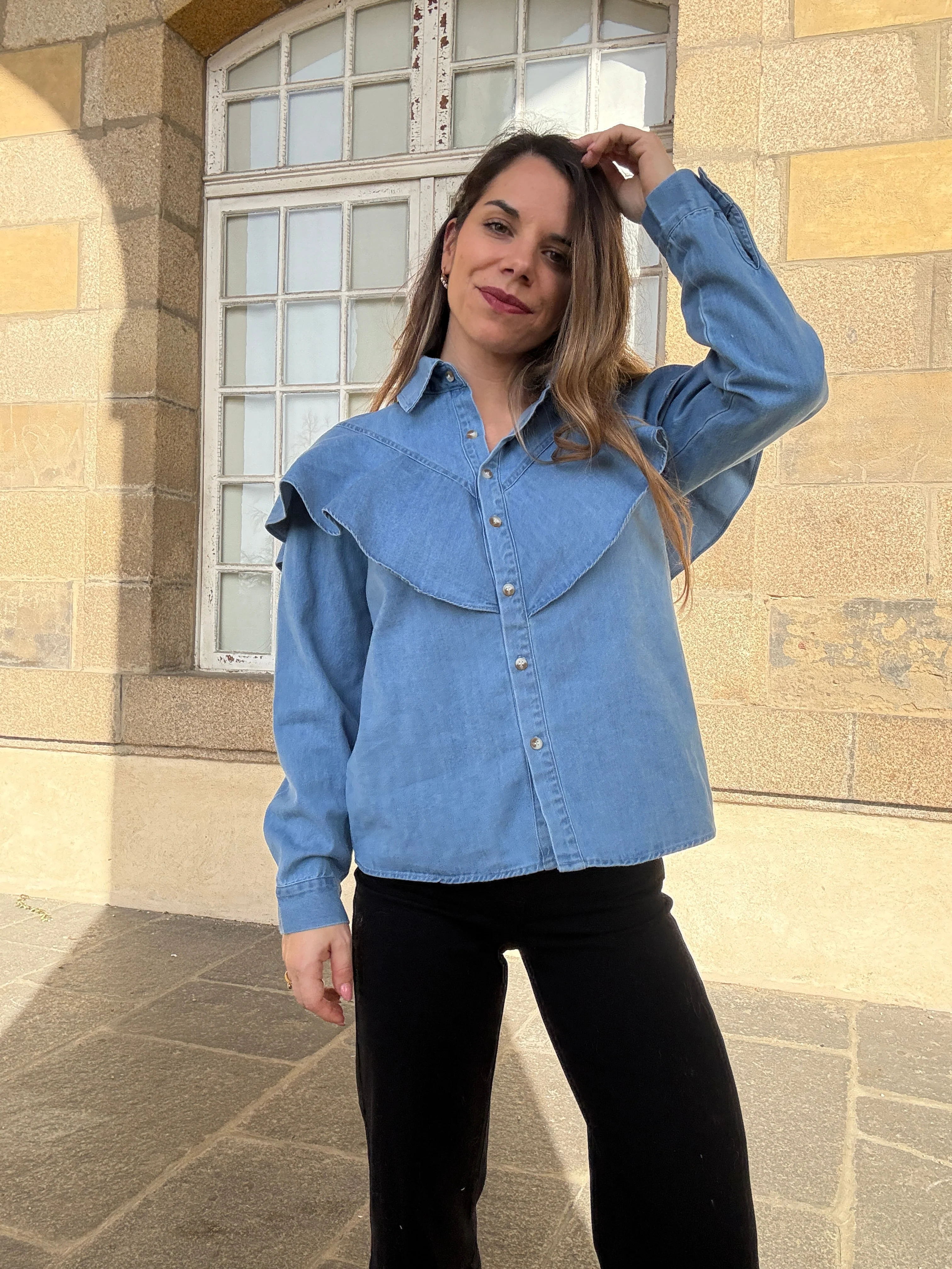 Blouse En Denim Agathe - Image 8