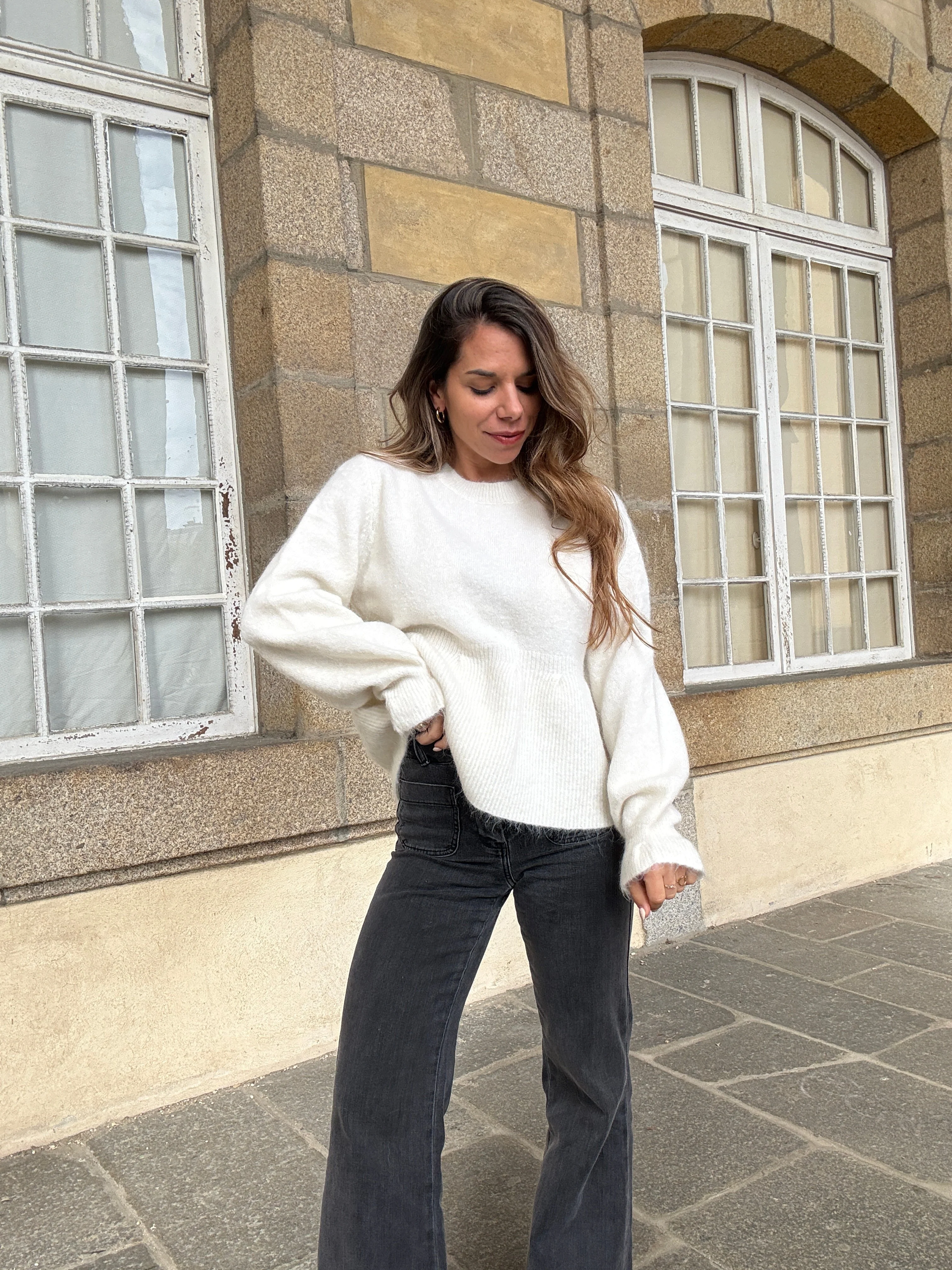 Pull Peplum Elia Écrue - Image 2