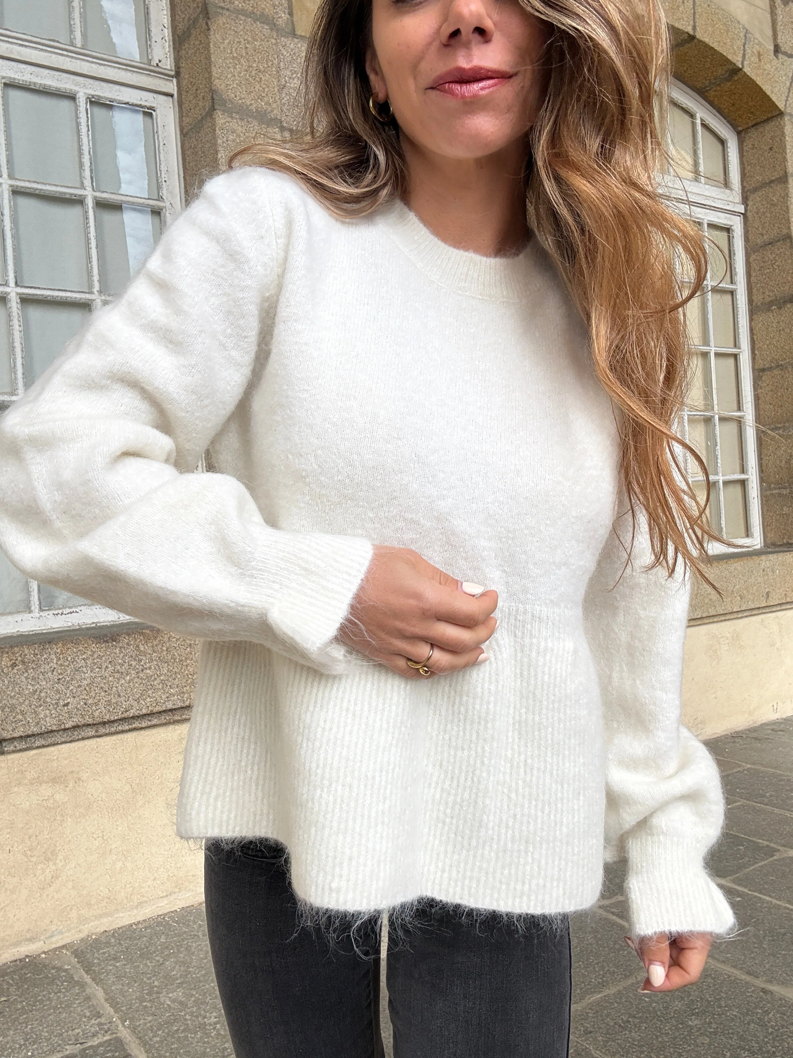 Pull Peplum Elia Écrue - Image 3