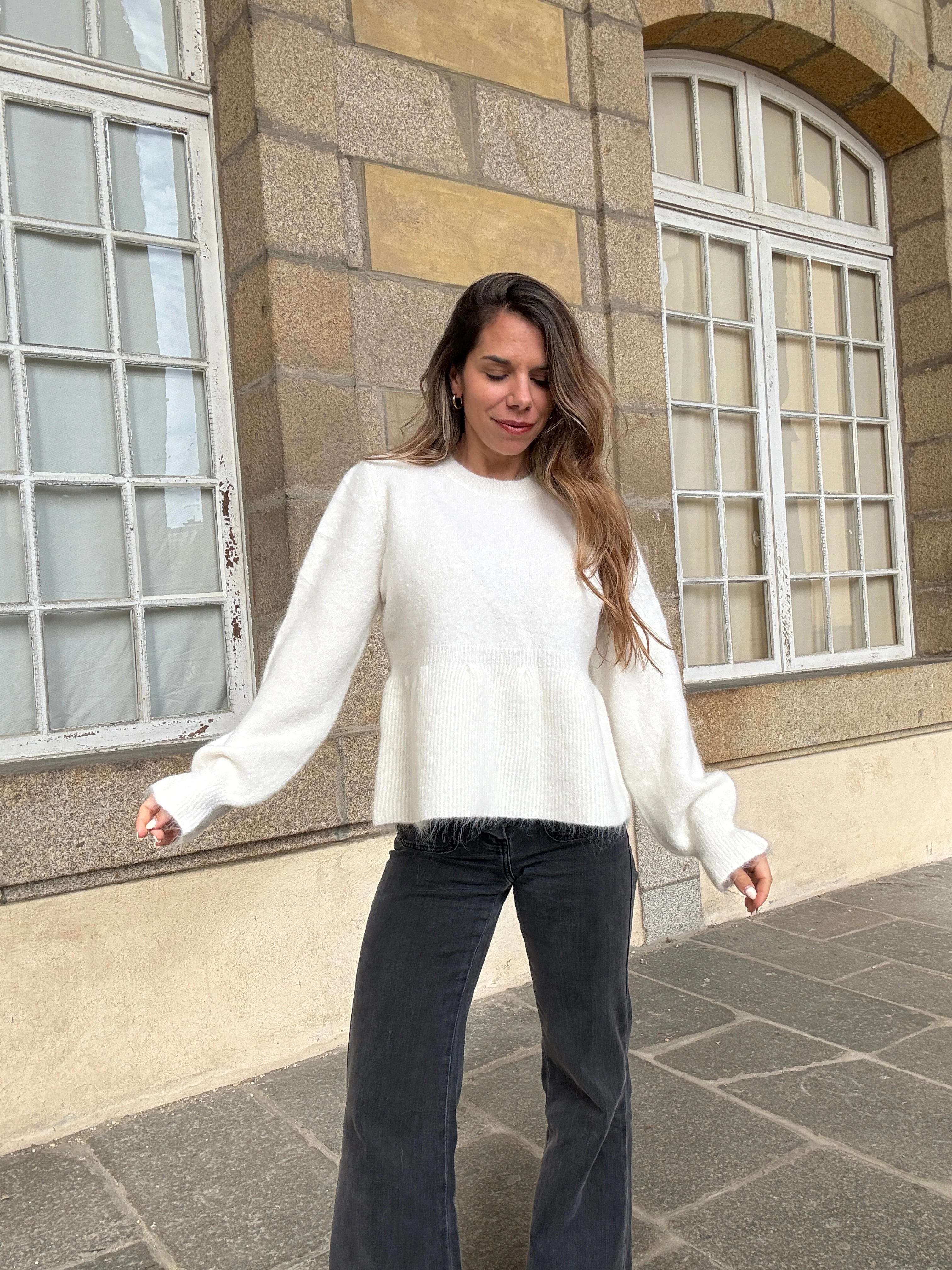 Pull Peplum Elia Écrue - Image 6