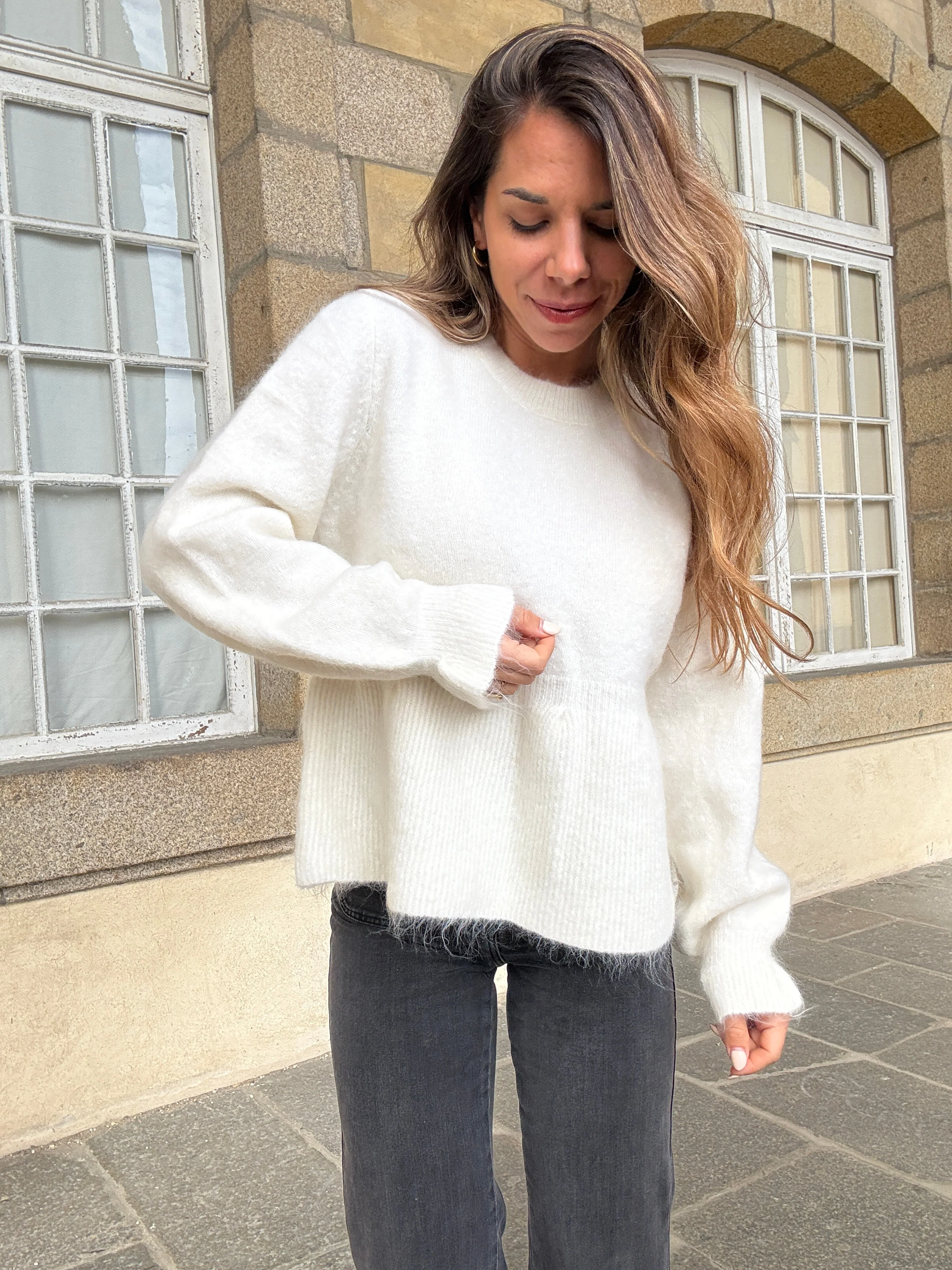 Pull Peplum Elia Écrue - Image 8