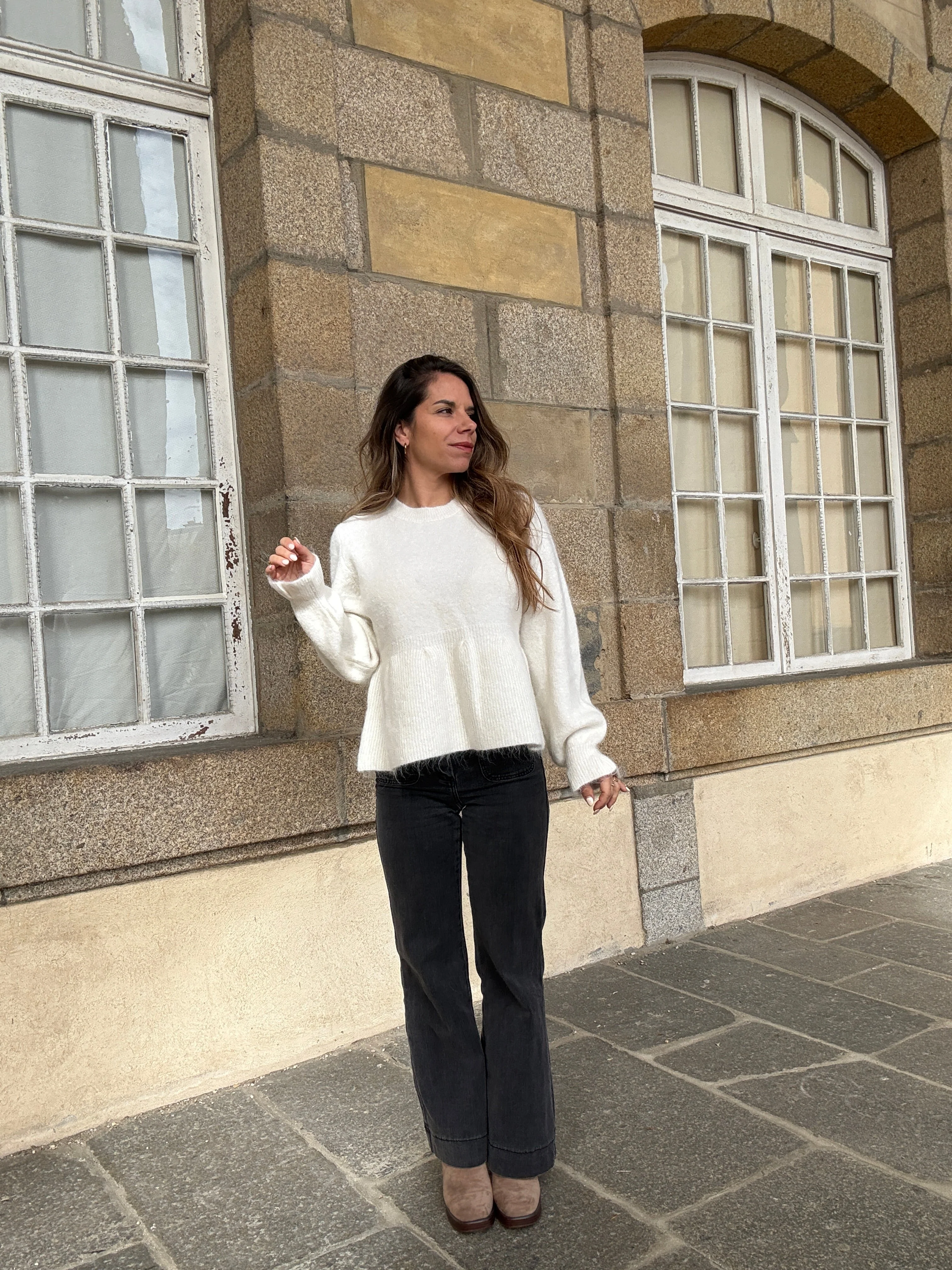 Pull Peplum Elia Écrue - Image 9