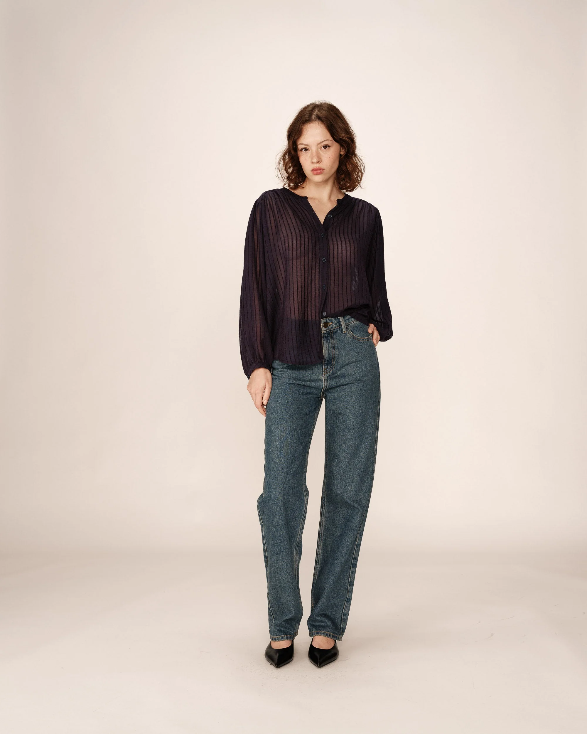 Blouse Poesie - Marine - Image 3