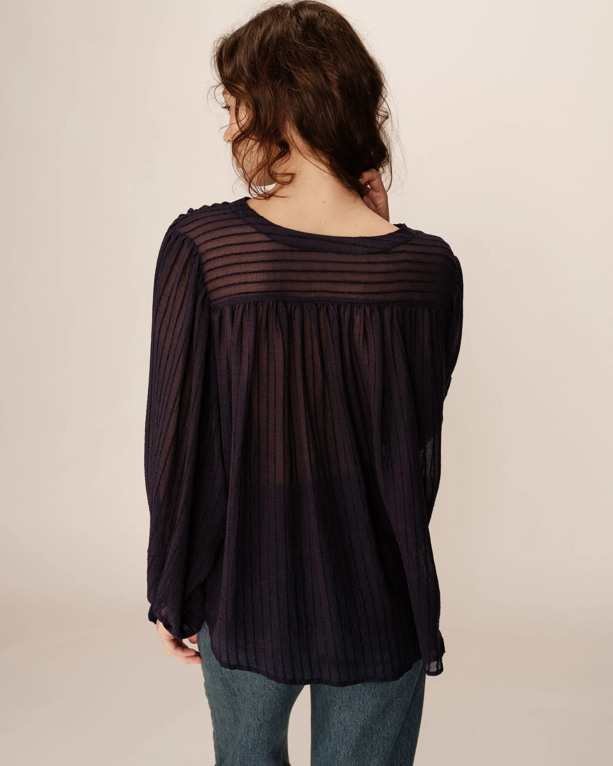 Blouse Poesie - Marine - Image 6