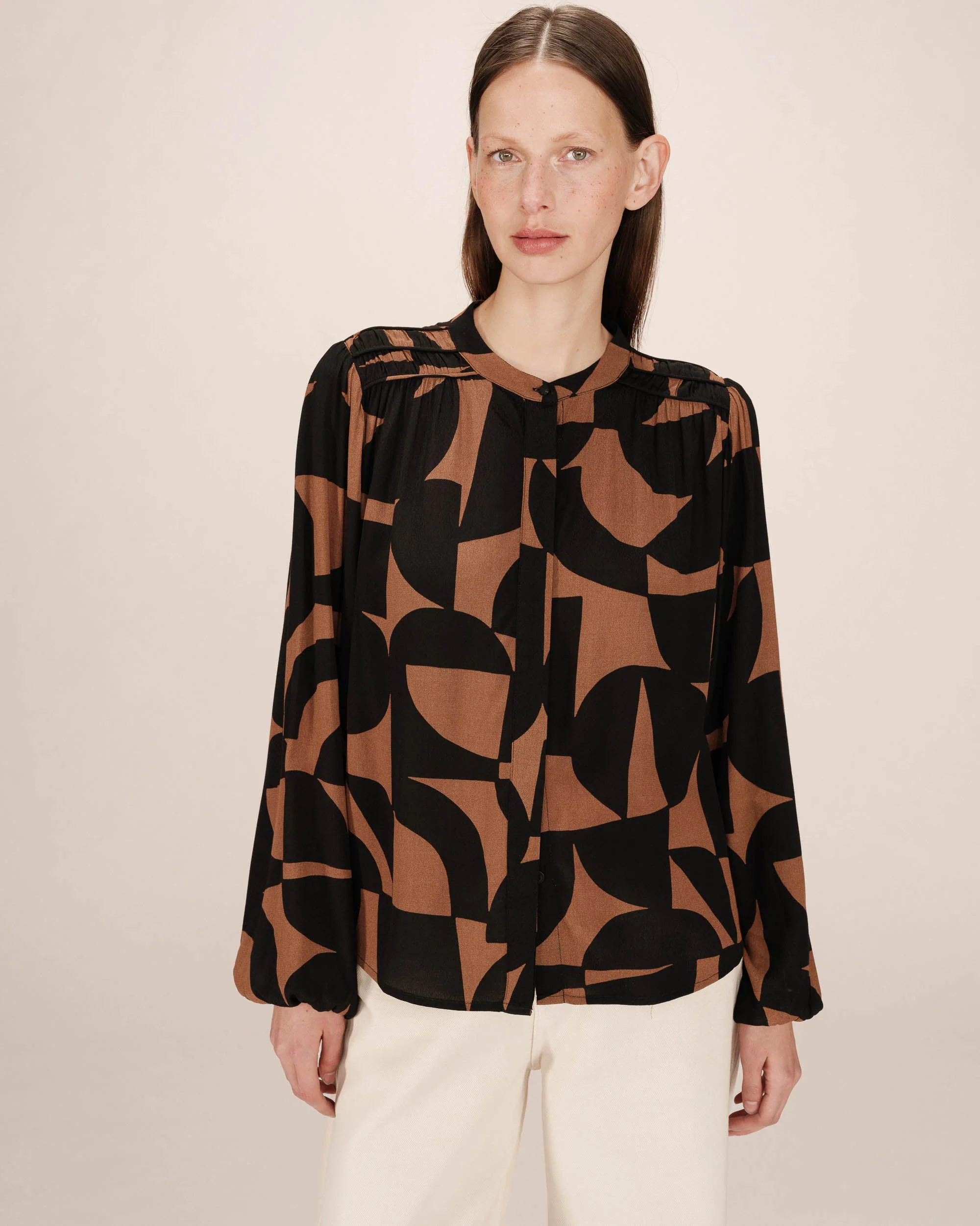 Blouse Motif Bicolore Chocolat Sorpresa - Image 2