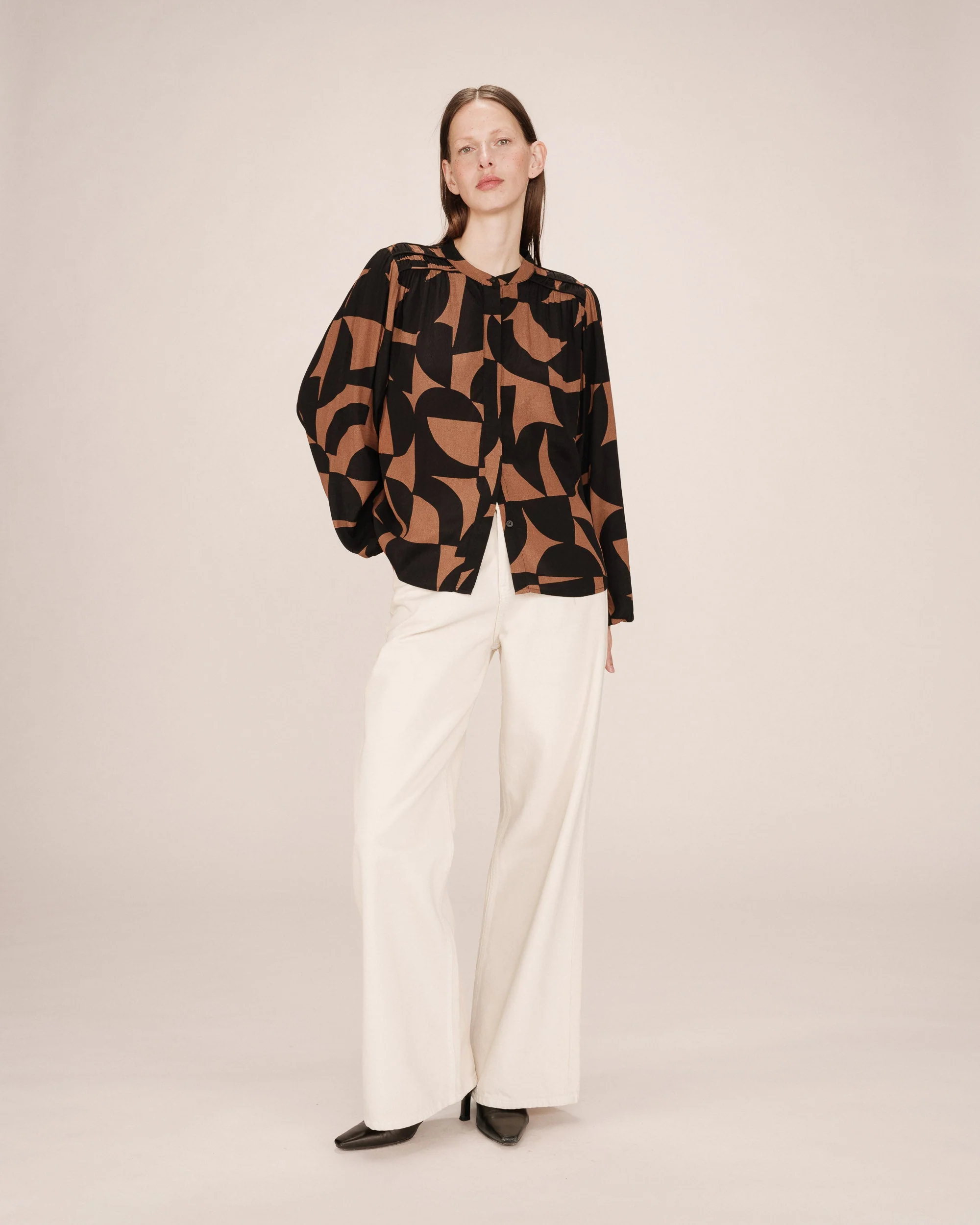 Blouse Motif Bicolore Chocolat Sorpresa - Image 3