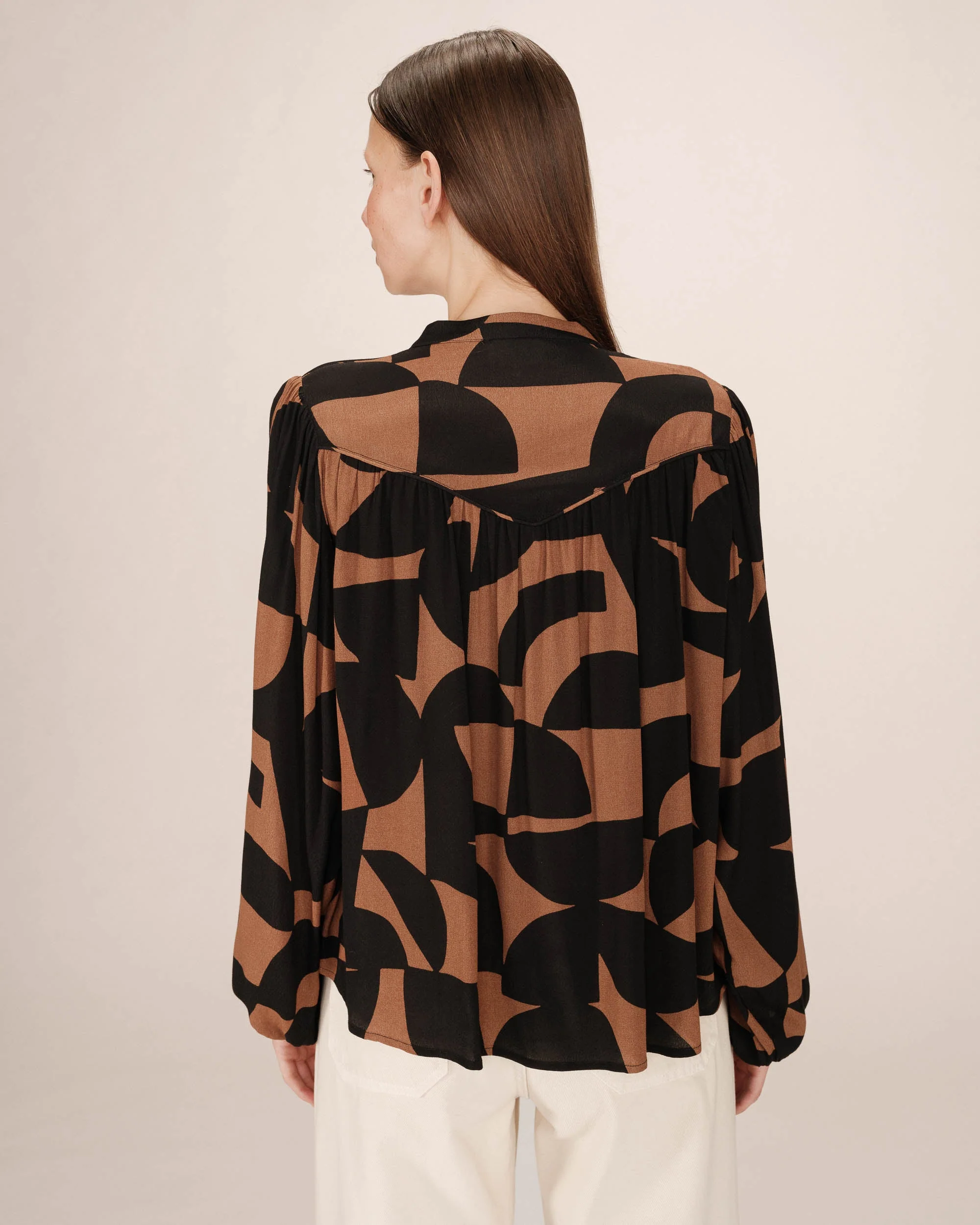 Blouse Motif Bicolore Chocolat Sorpresa - Image 5