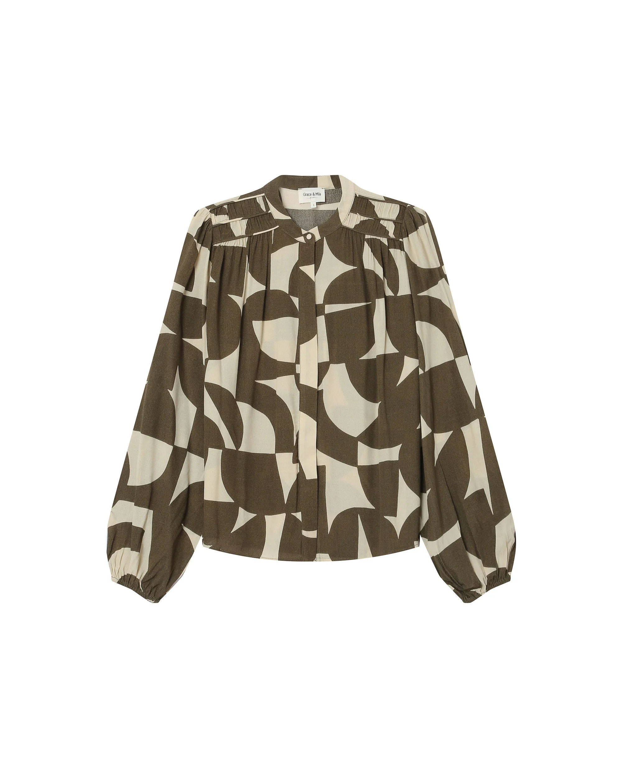 Blouse Motif Bicolore Olive Sorpresa - Image 6