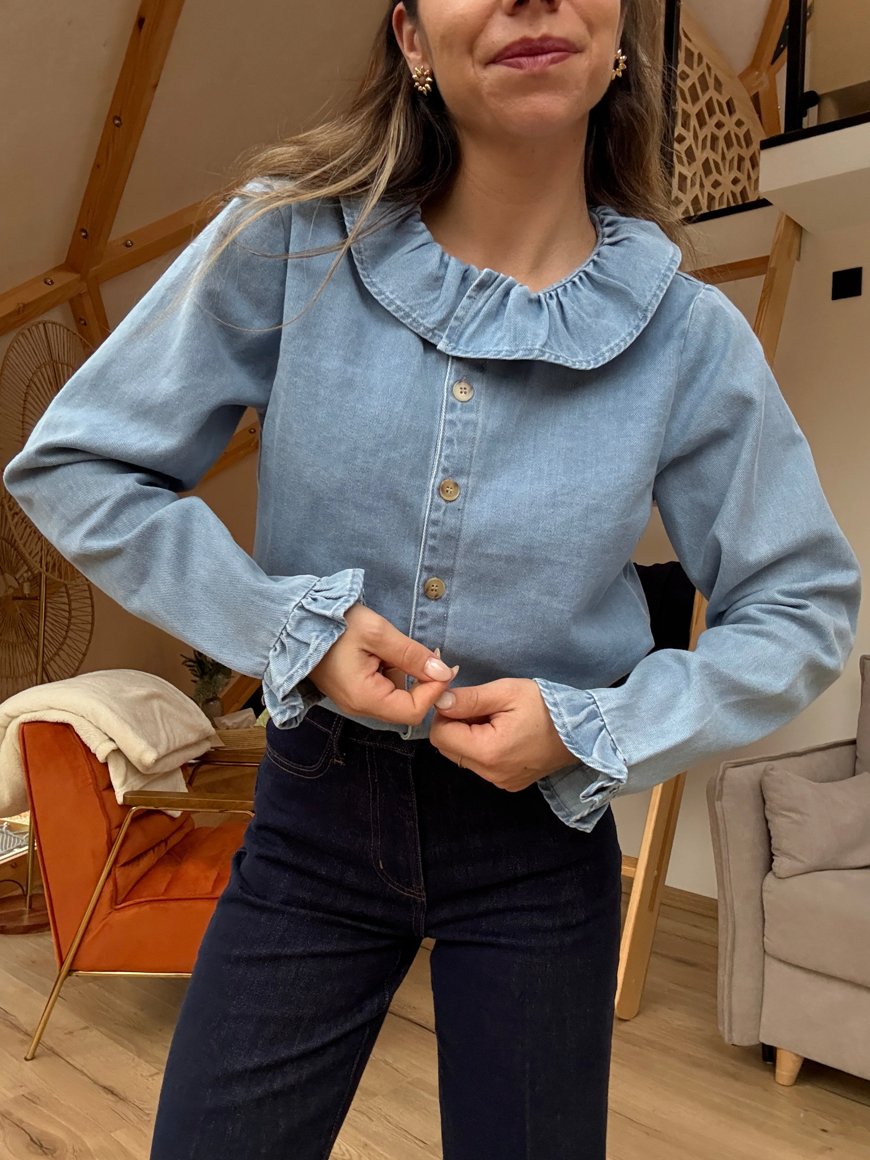 Blouse Pia Denim Clair - Image 2