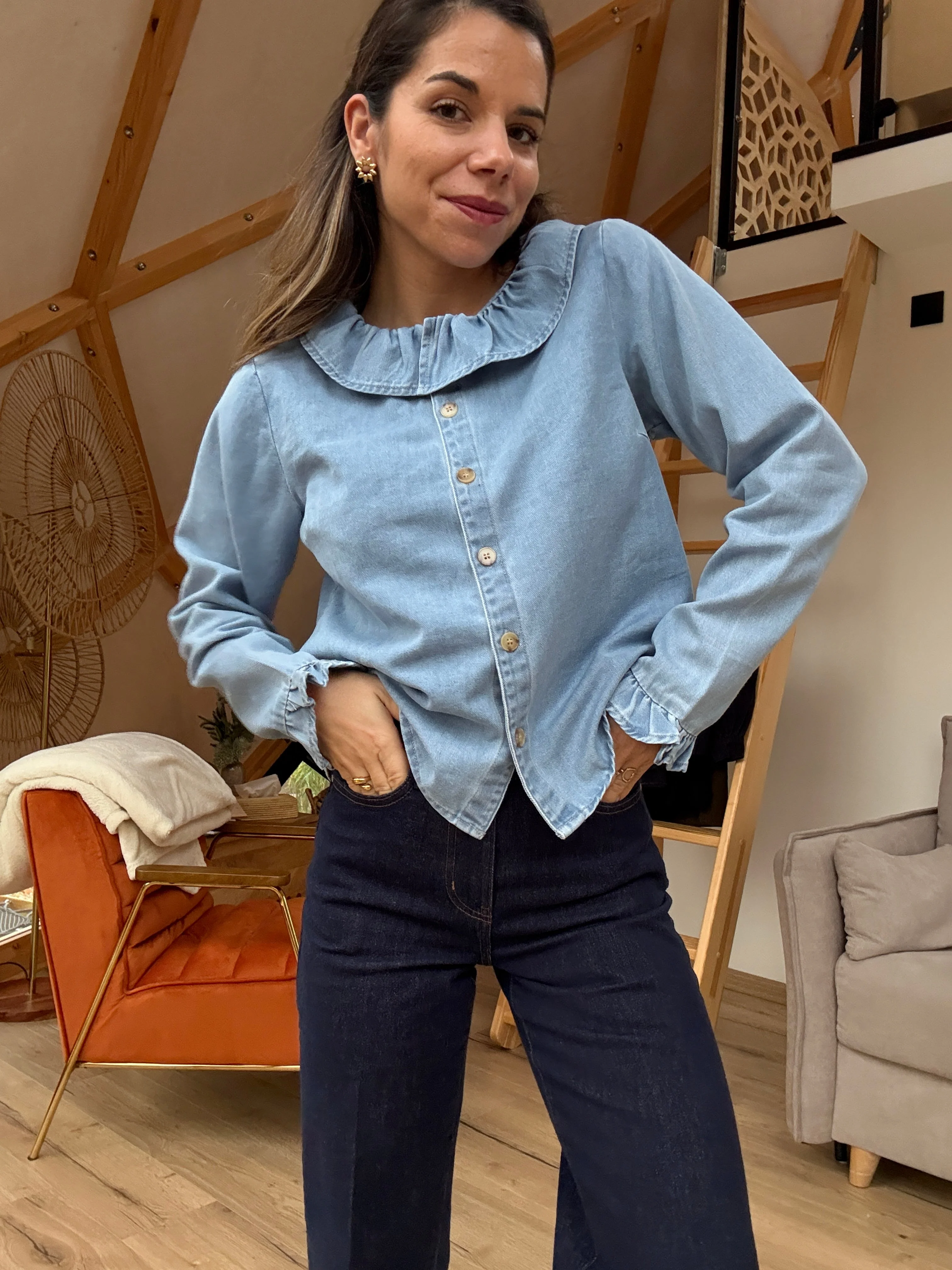 Blouse Pia Denim Clair - Image 5